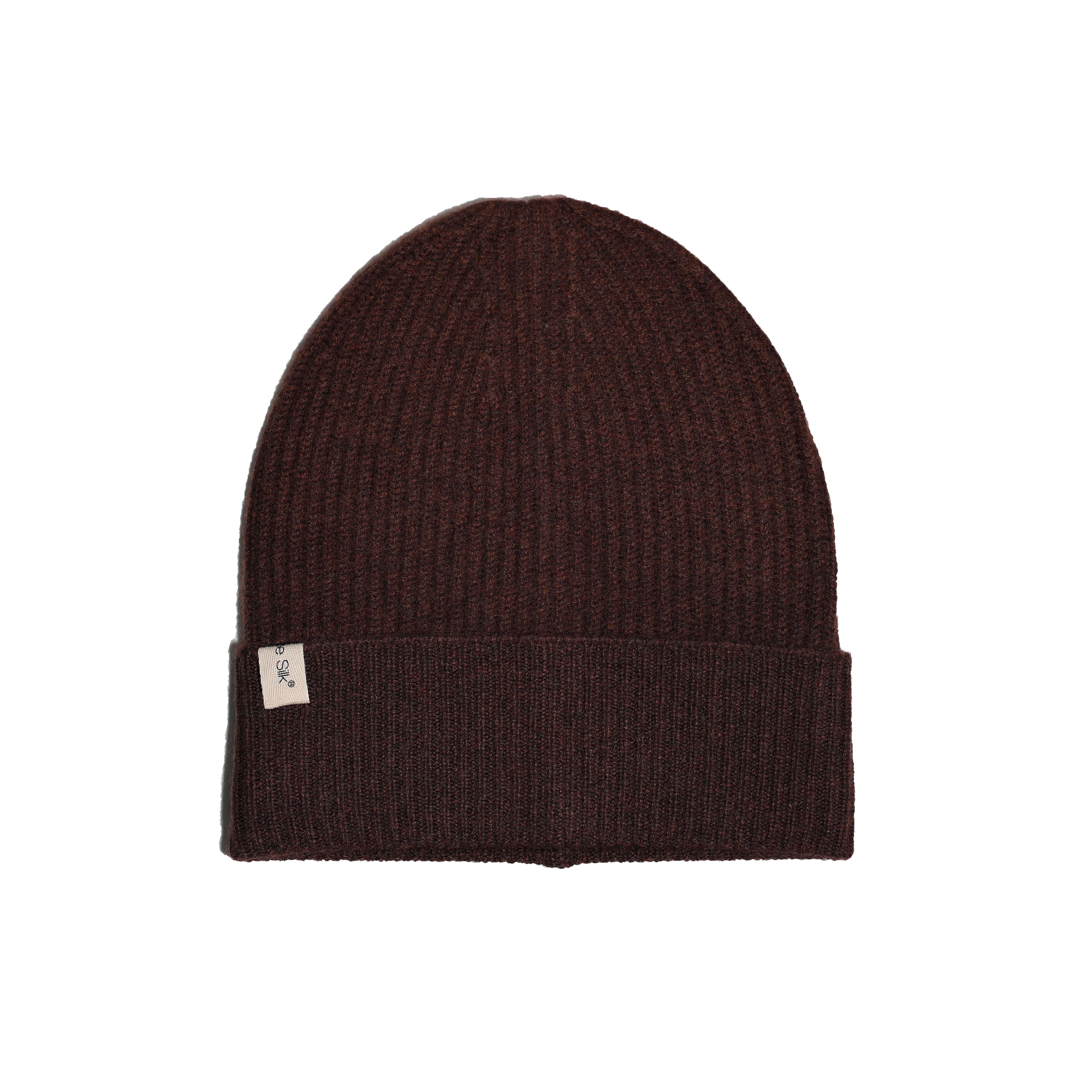 Cashmere Ribbed Beanie Americano