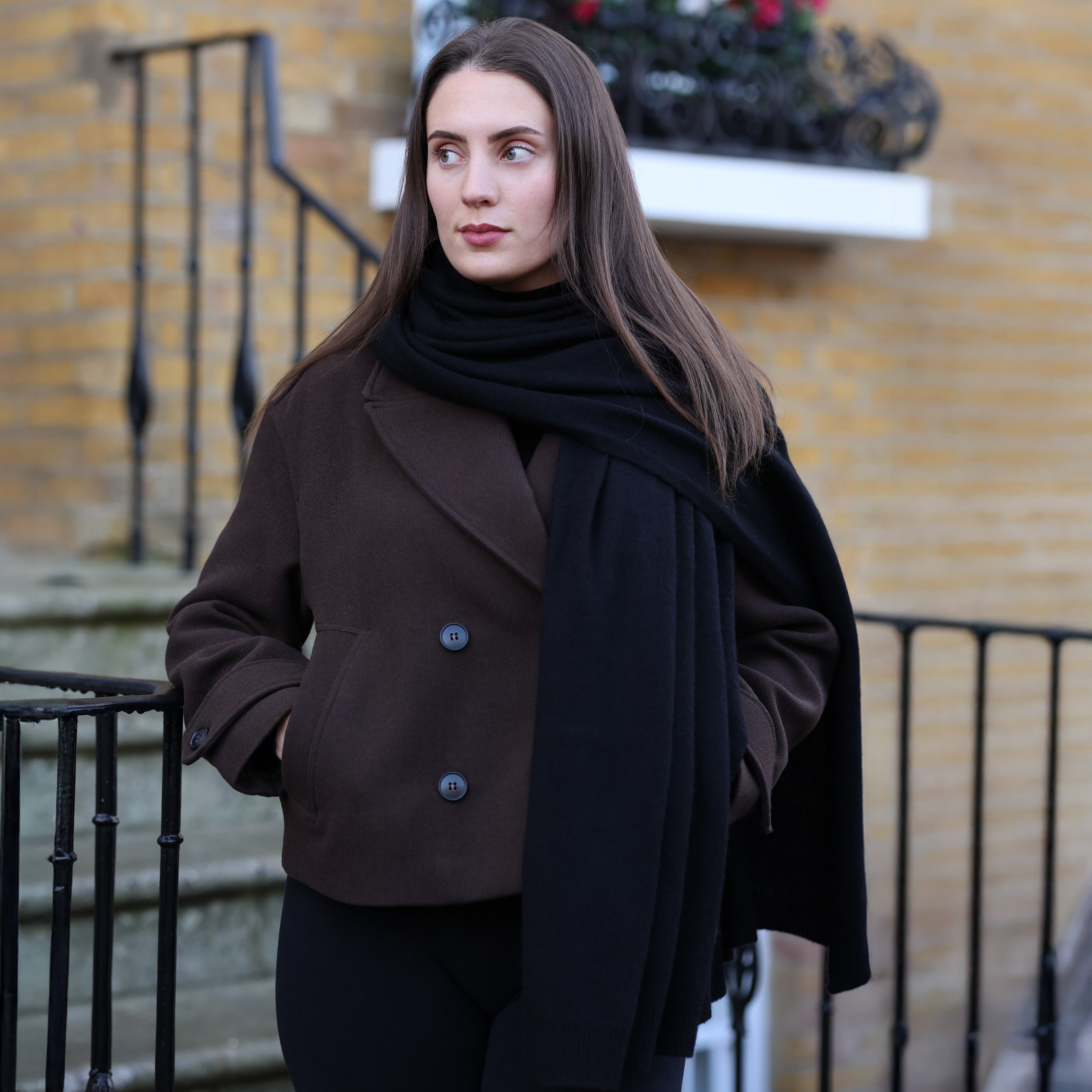 Cashmere Wrap Shawl Black