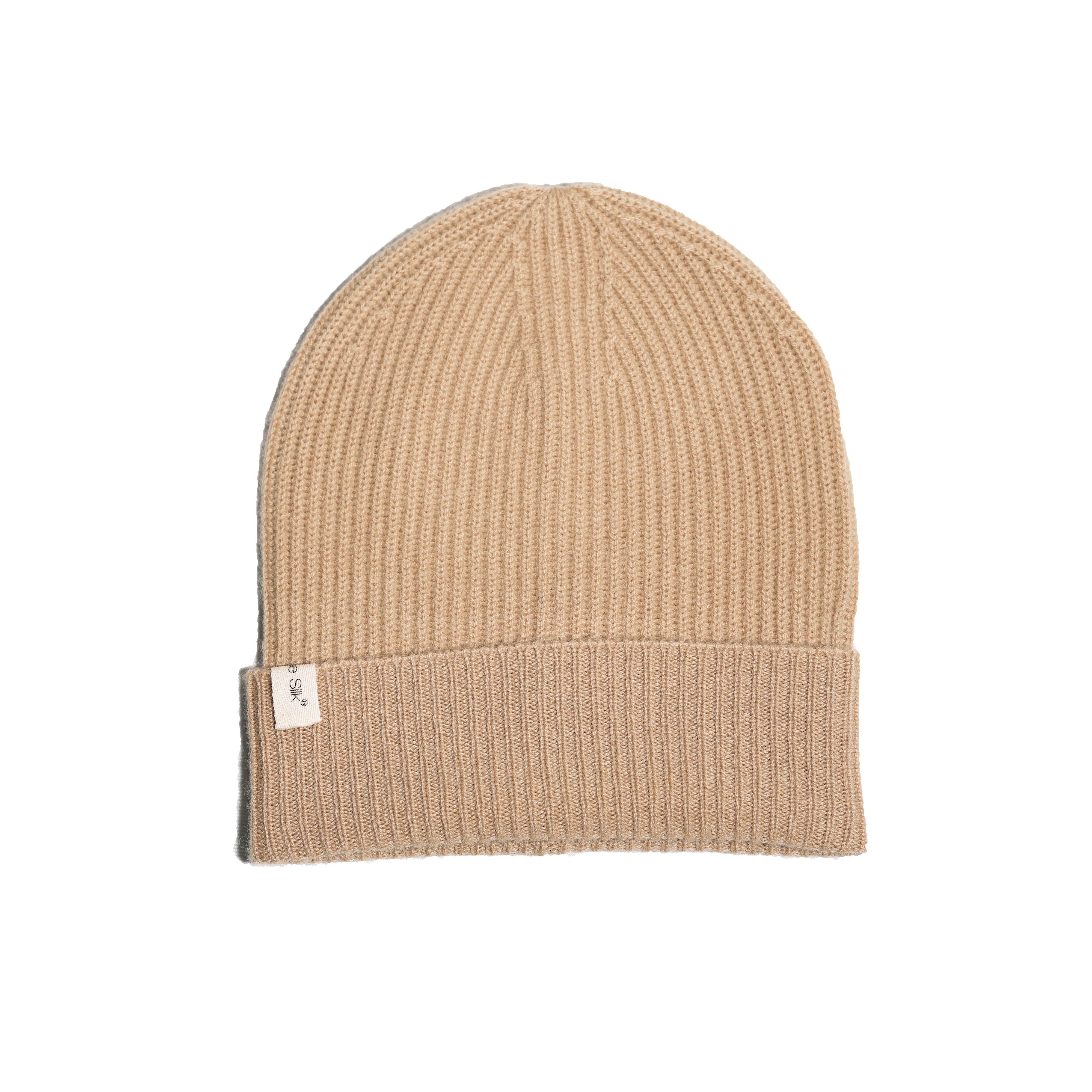 Cashmere Ribbed Beanie Camel