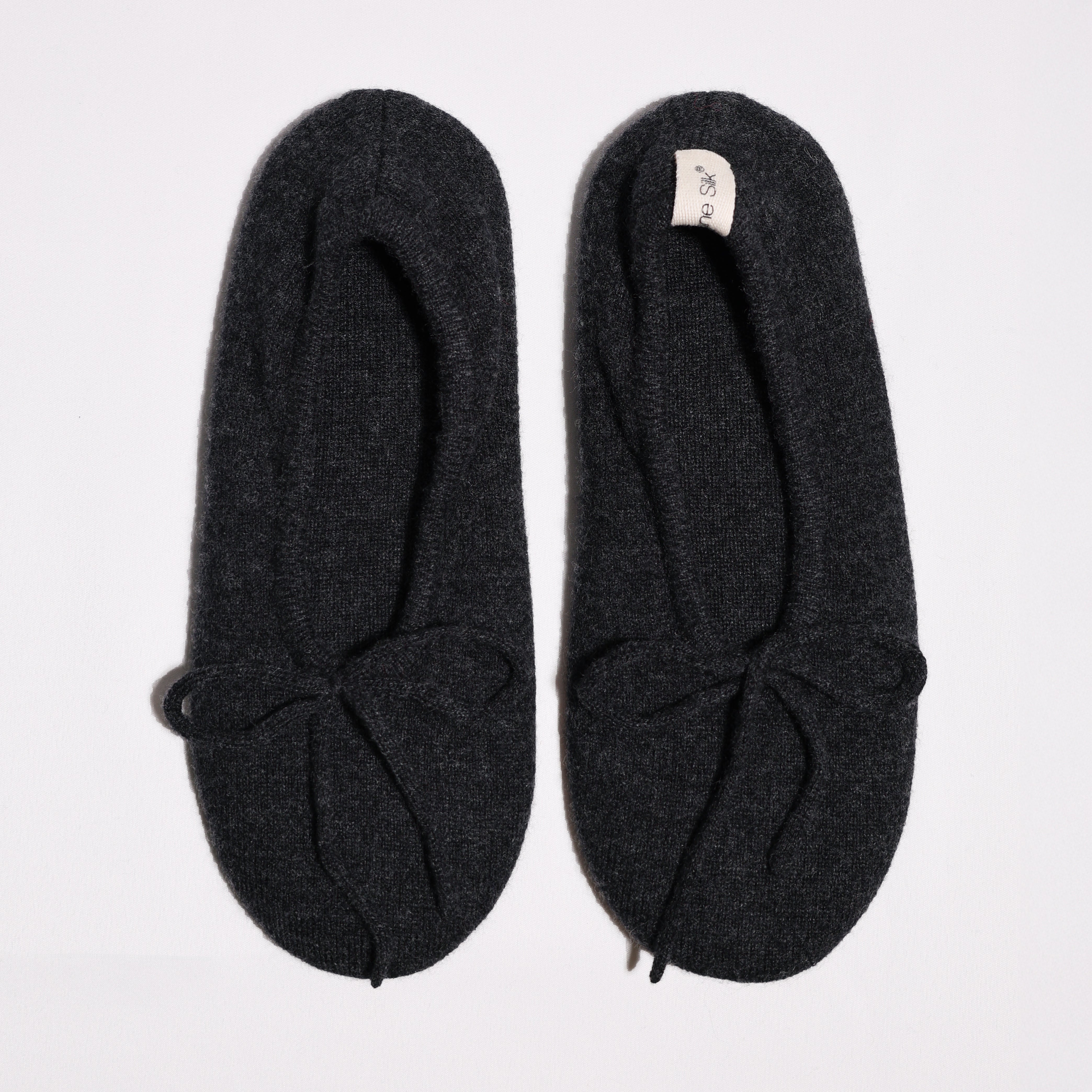 Cashmere Ballet Slippers Charcoal