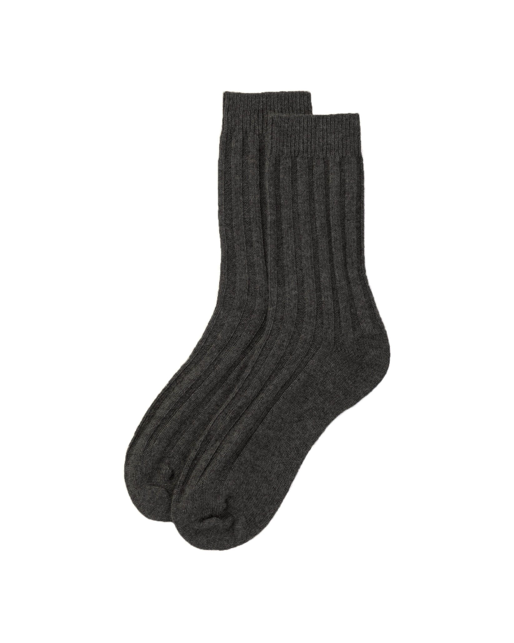 Mens Pure Cashmere Bed Socks Charcoal