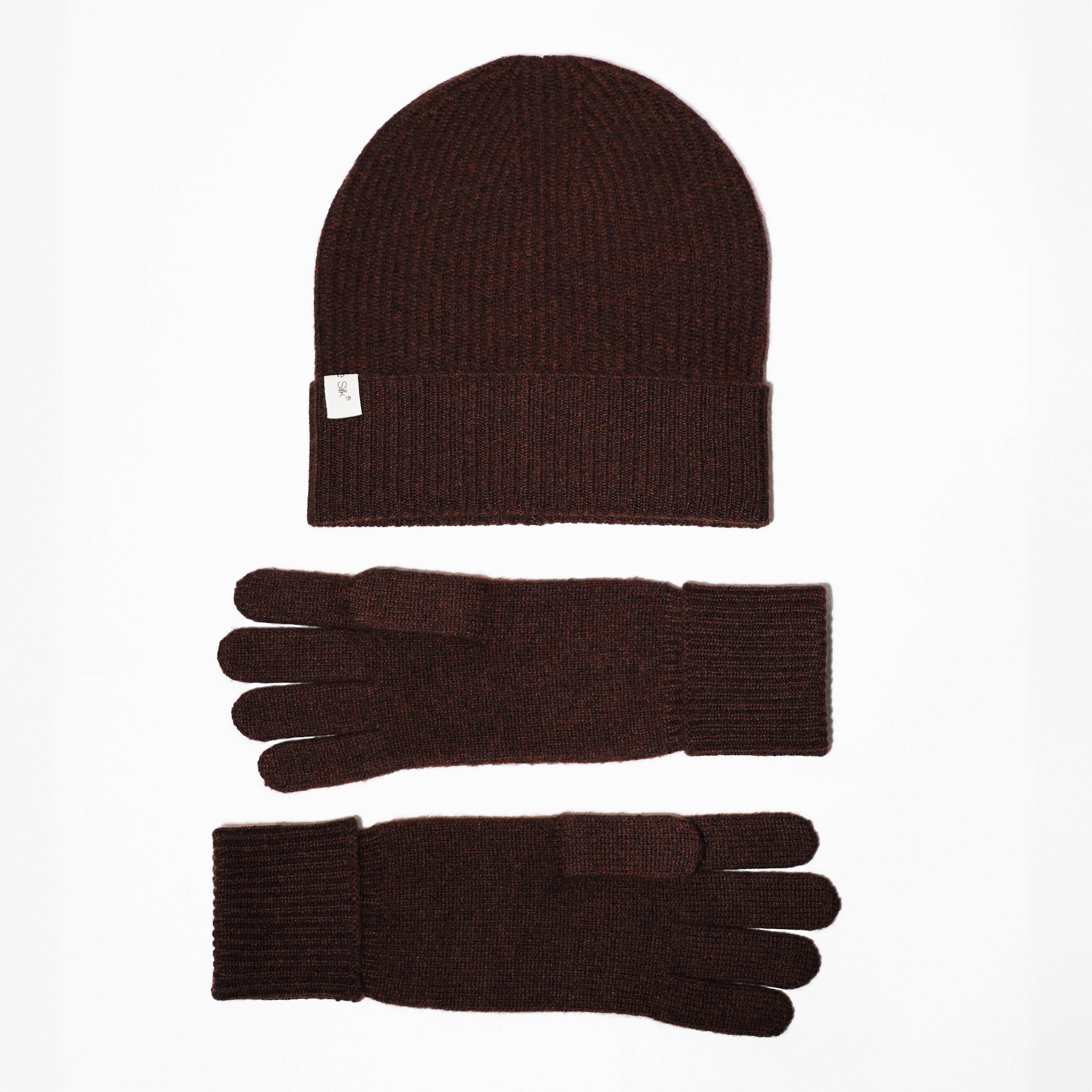 Ladies Cashmere Beanie & Glove Gift Box Americano
