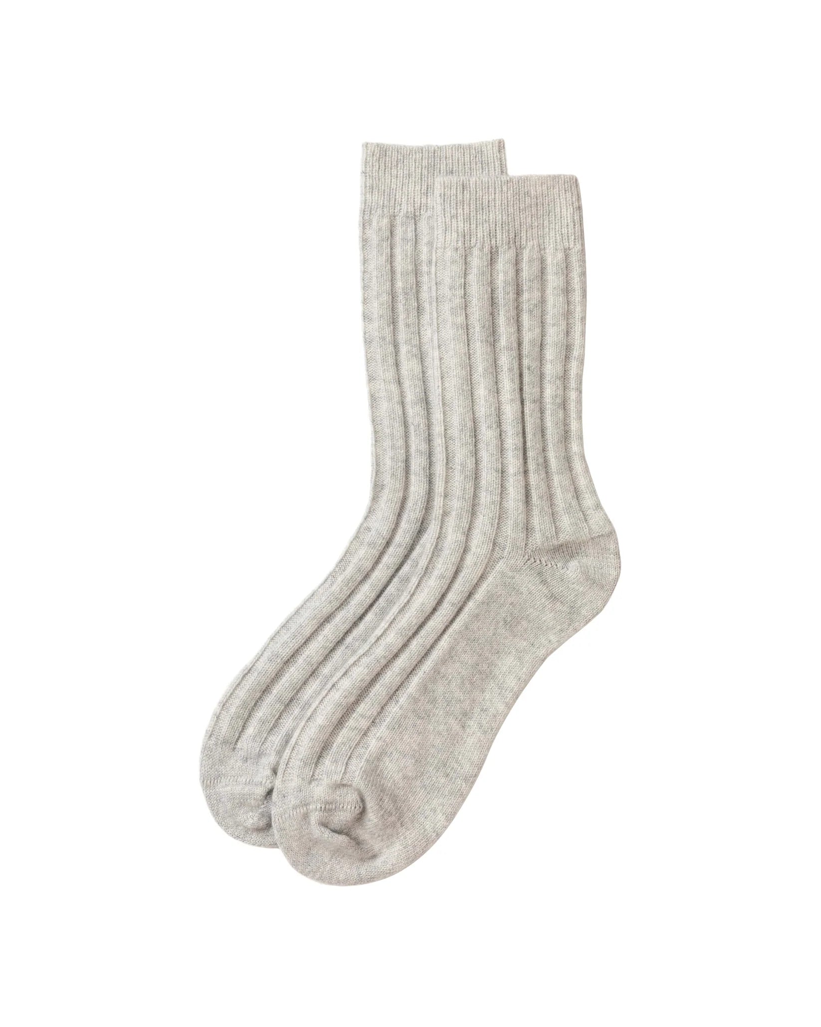 Mens Pure Cashmere Bed Socks Light Grey