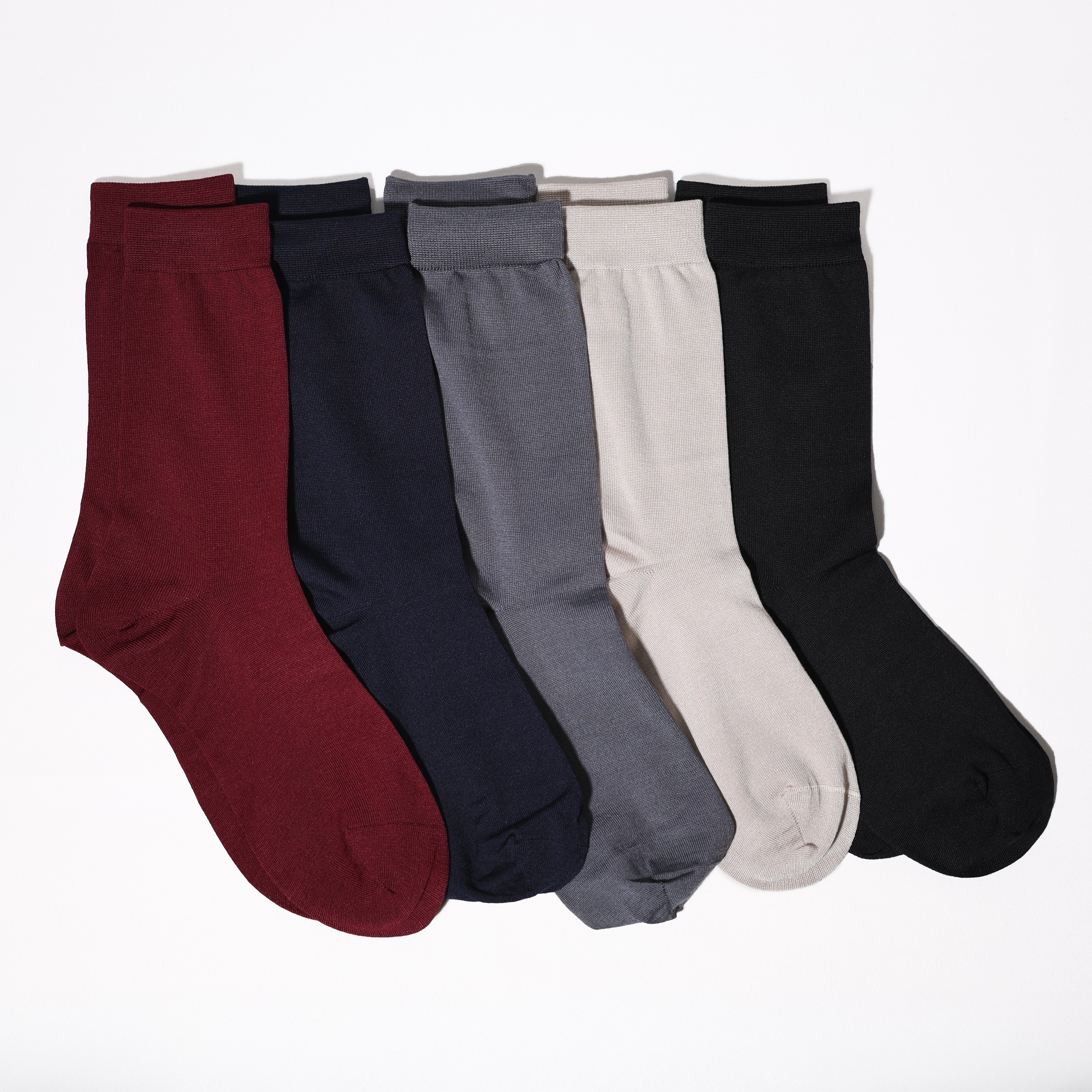 5 Pairs of Ladies' Pure Silk Socks Mix Dark