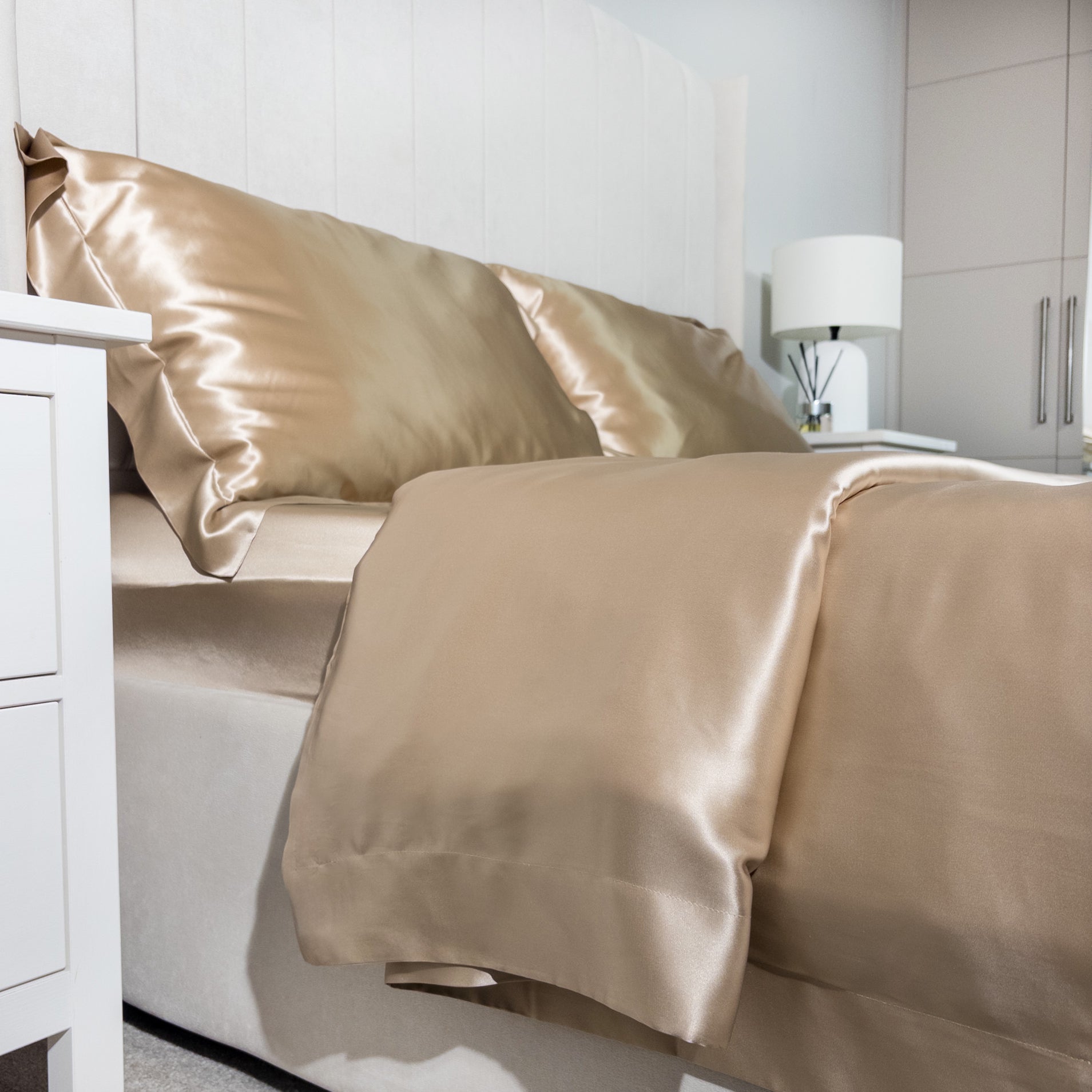 22 Momme Taupe Silk Duvet Cover