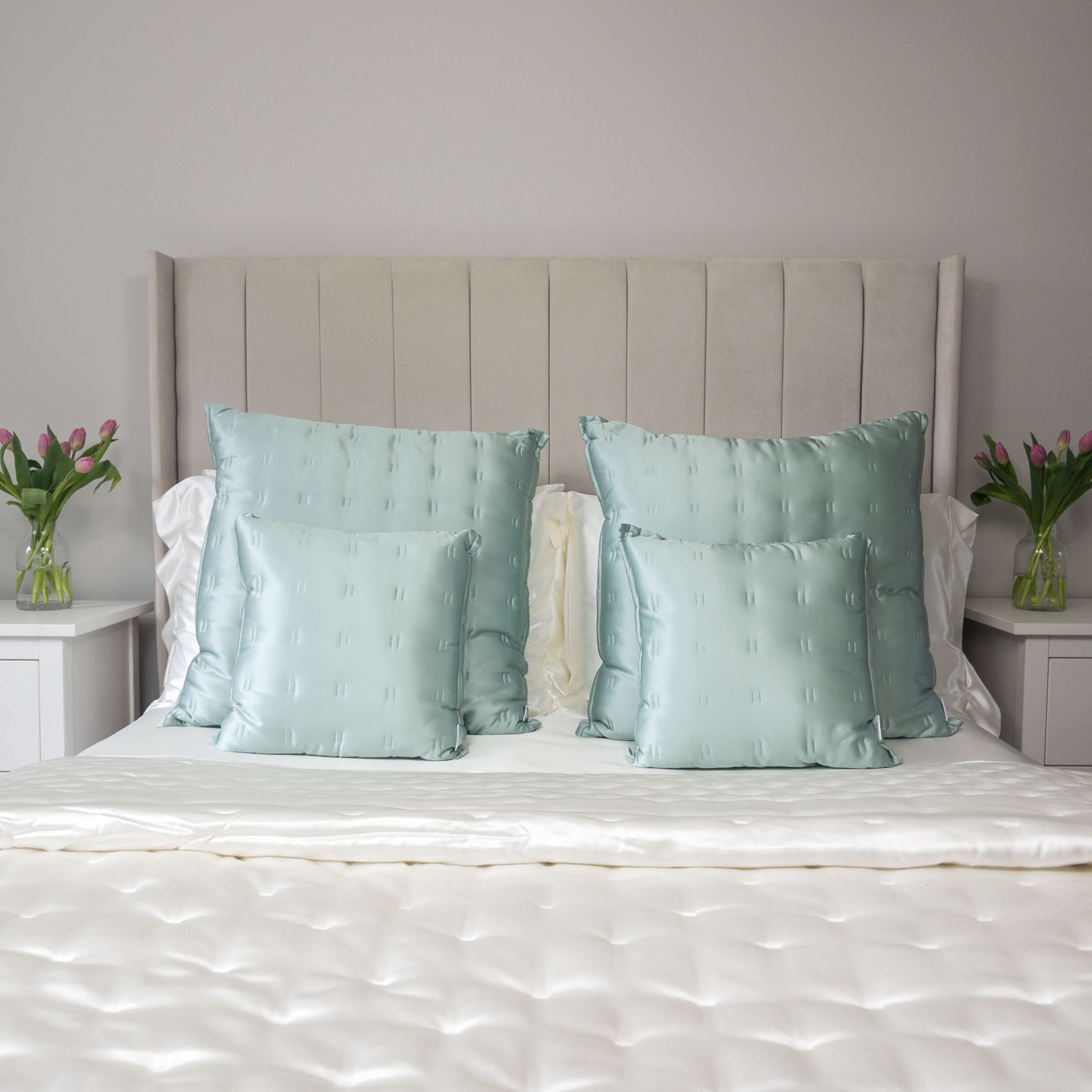 Duck Egg Pure Silk Cushion
