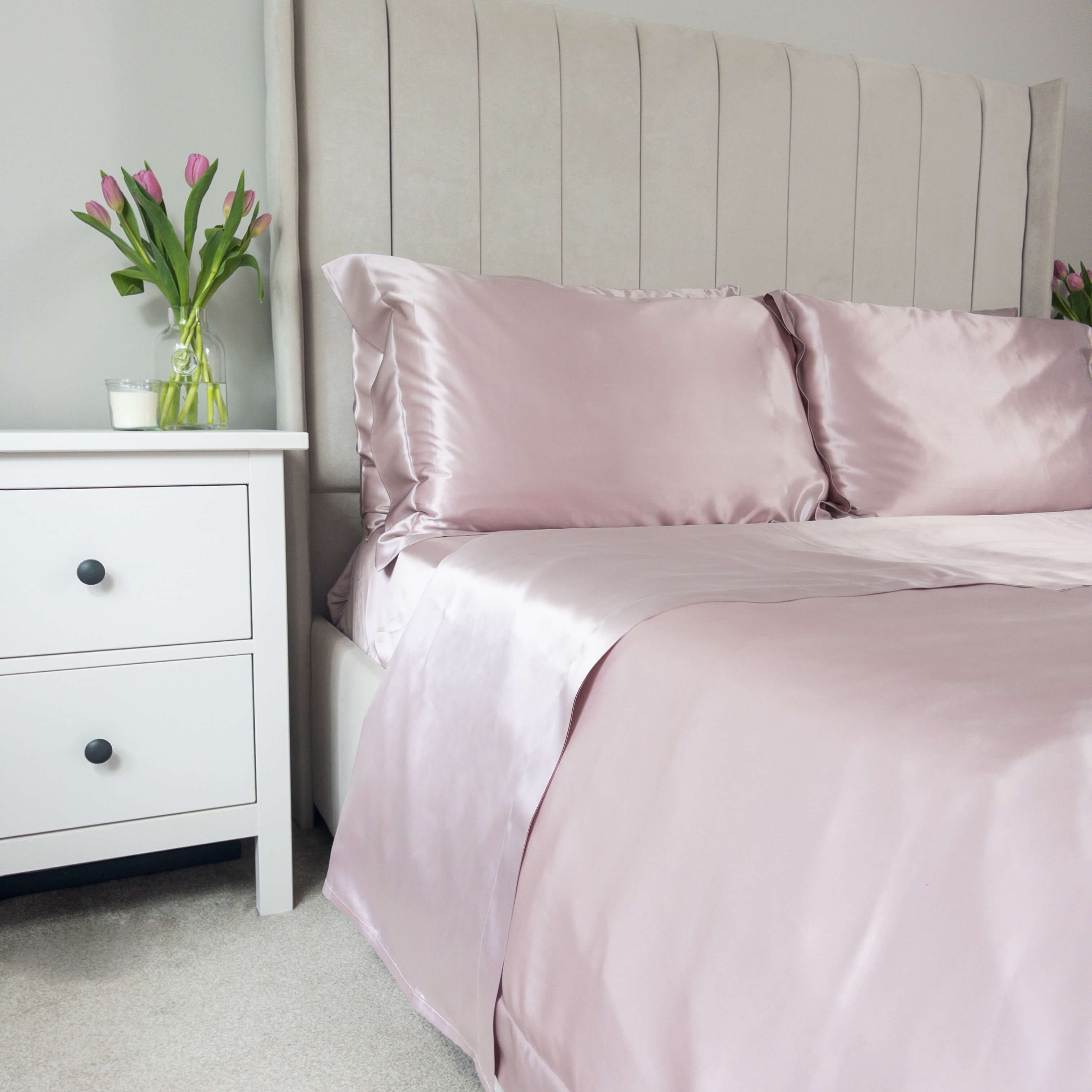 19 Momme Pink 3PCs Silk Duvet Cover Set