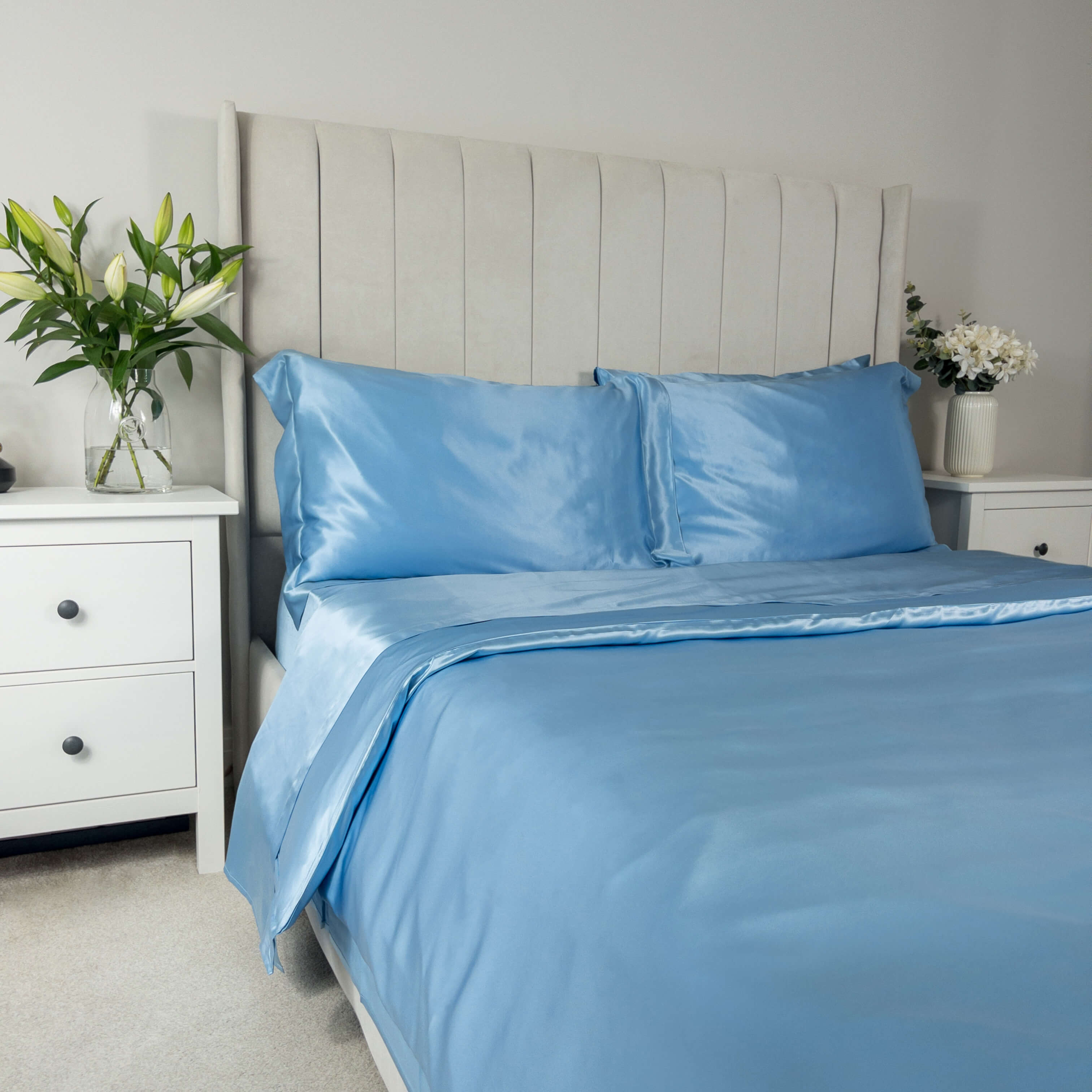 19 Momme Blue 3PCs Silk Duvet Cover Set