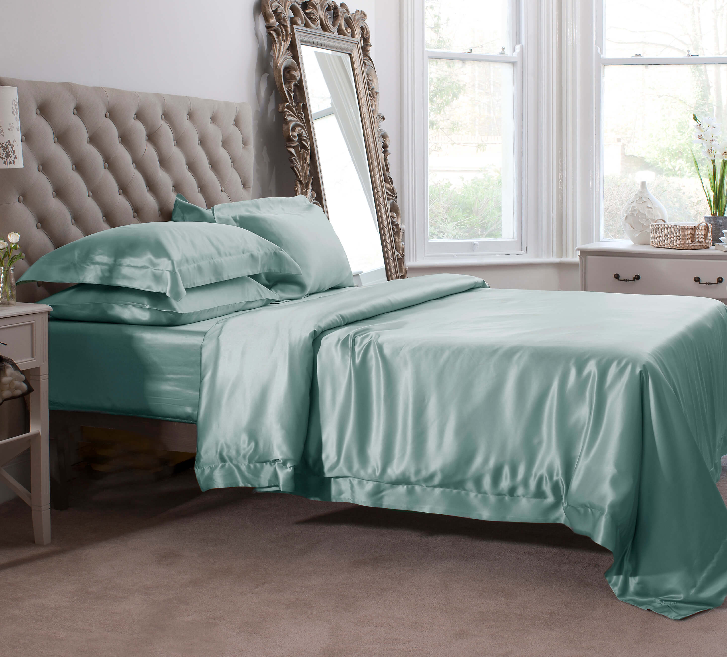 19 Momme Duck Egg 6PCs Silk Duvet Cover Set