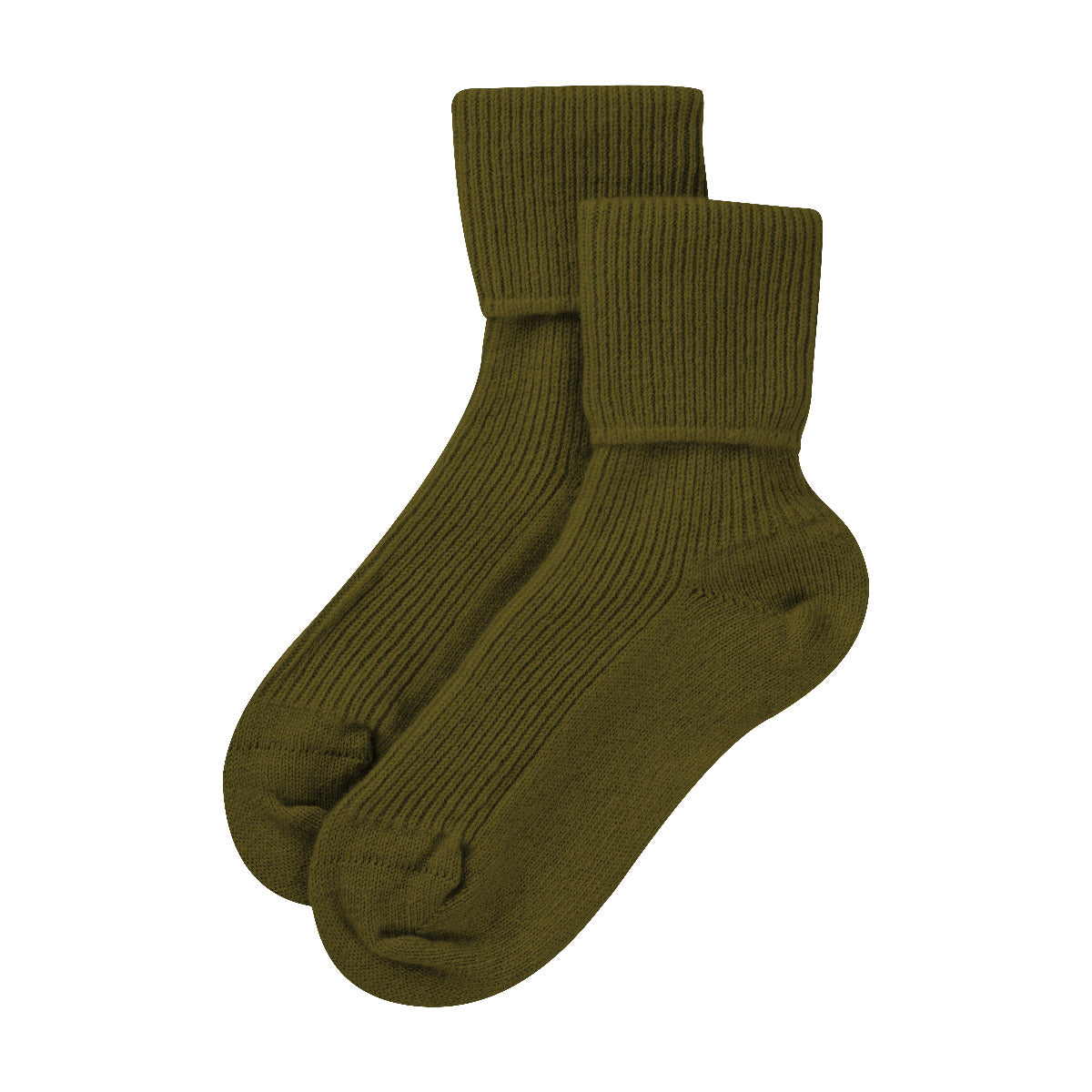 Ladies Cashmere Socks Olive