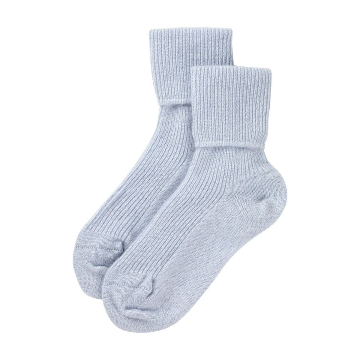 Ladies Pure Cashmere Bed Socks Light Blue