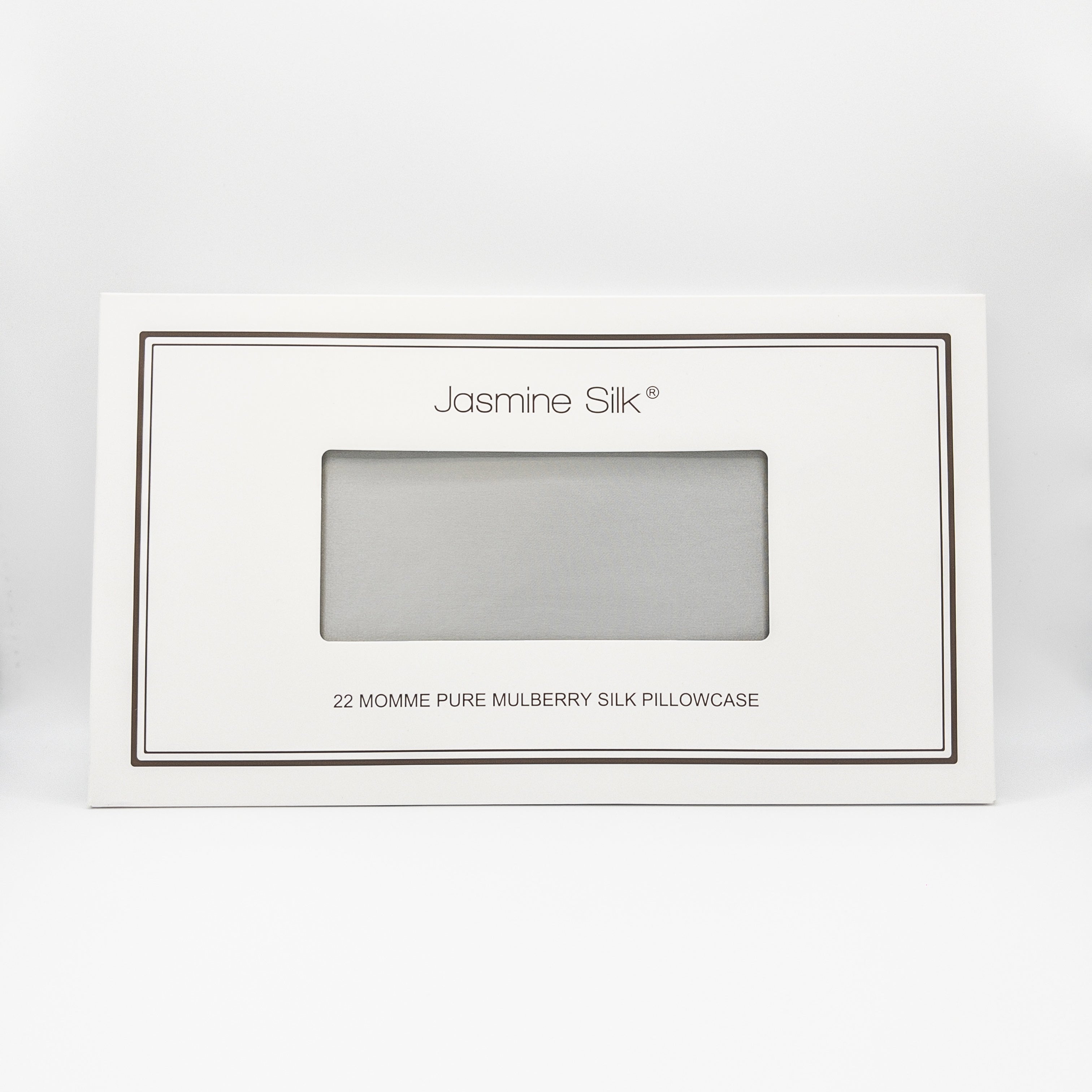 22 Momme Grey Square Oxford Silk Pillowcase