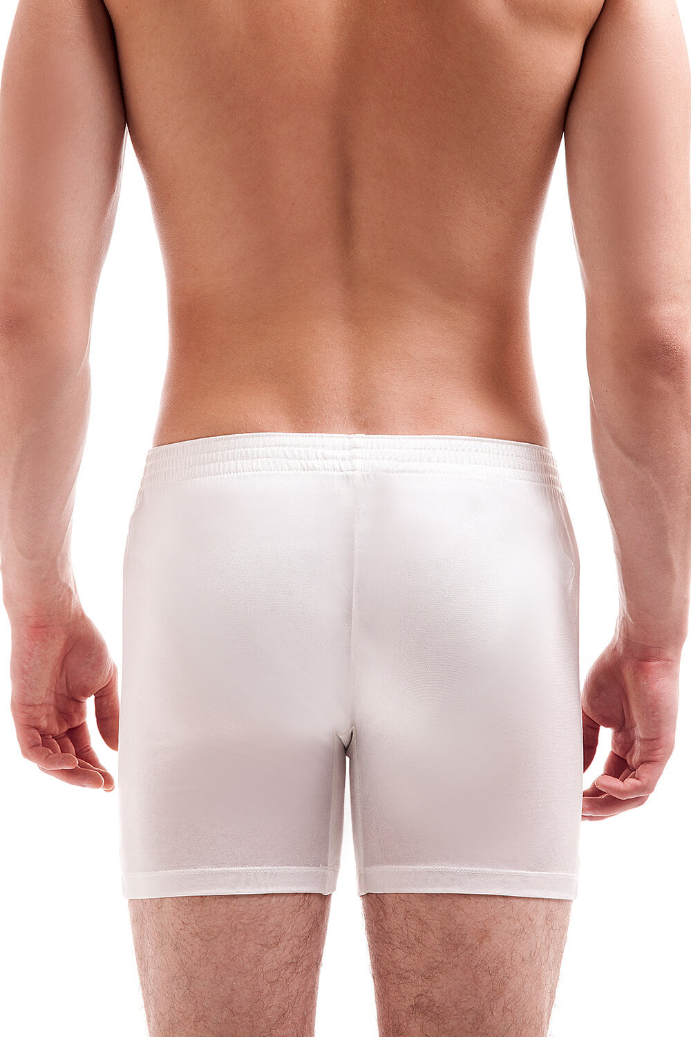 Mens Pure Knitted Silk Boxer Shorts - Ivory