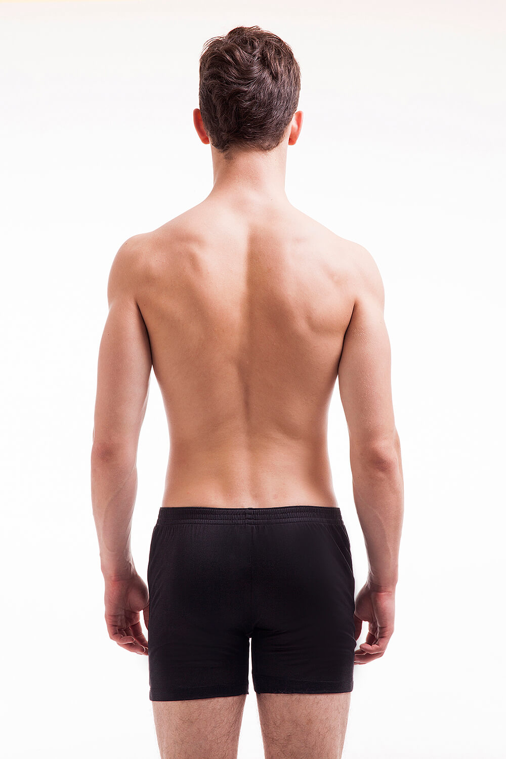 Mens Pure Knitted Silk Boxer Shorts - Black