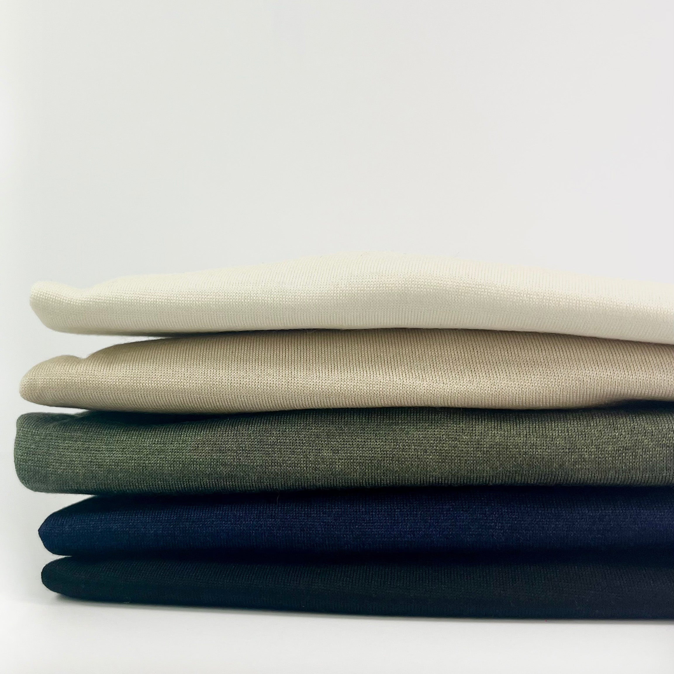 Ladies Silk Wool Turtle Neck Long Sleeved Top Khaki