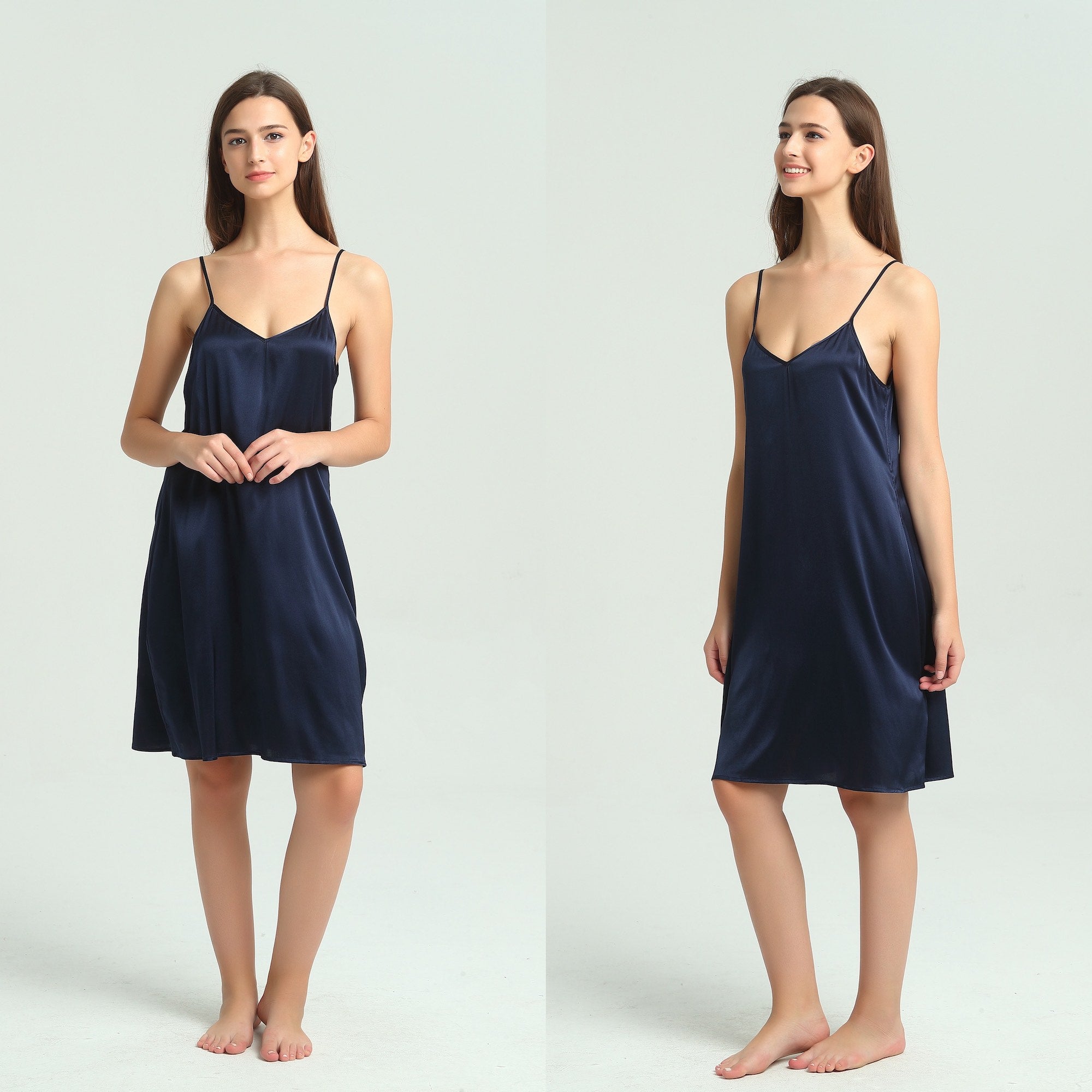 Navy Silk Nightie