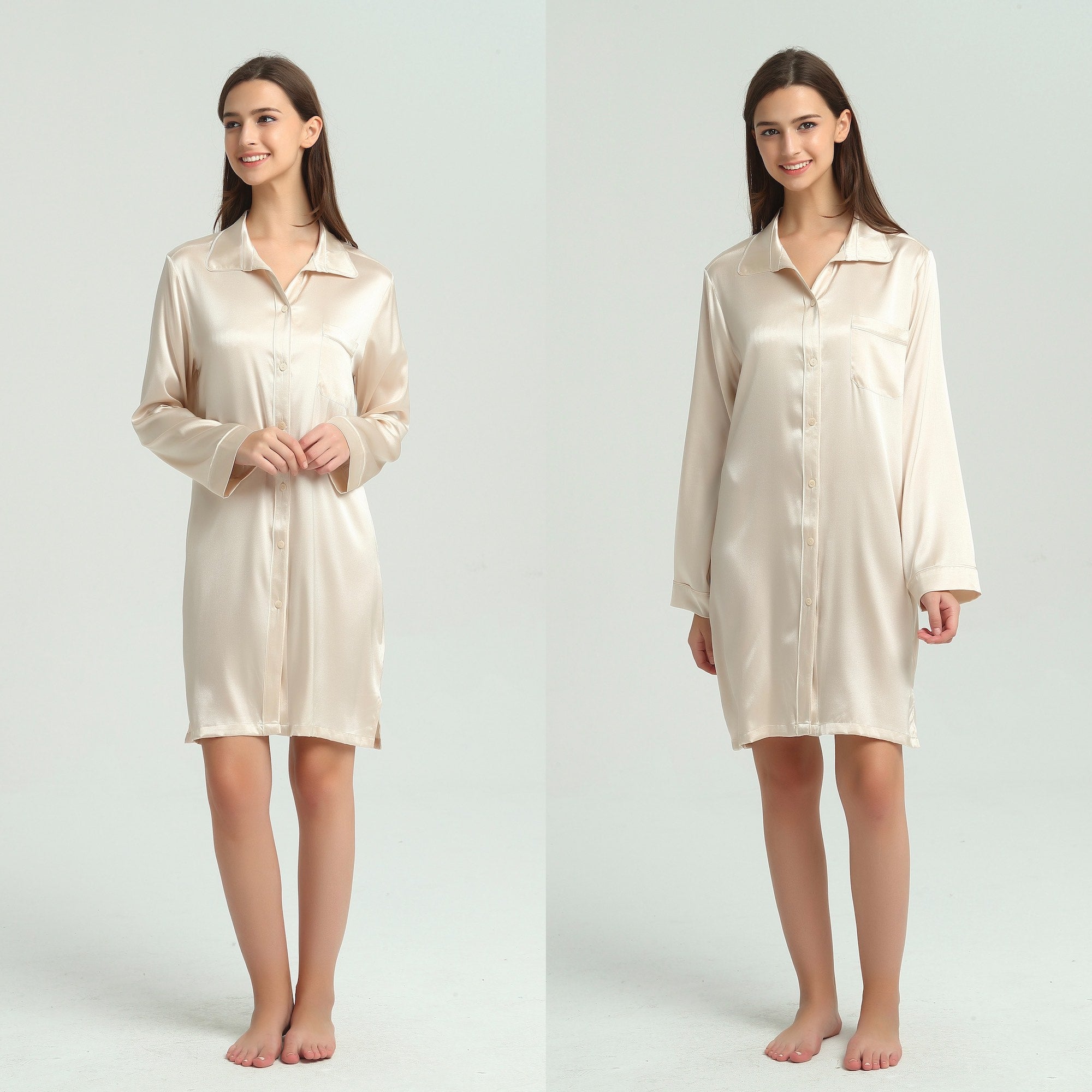 Nude Silk Nightshirt