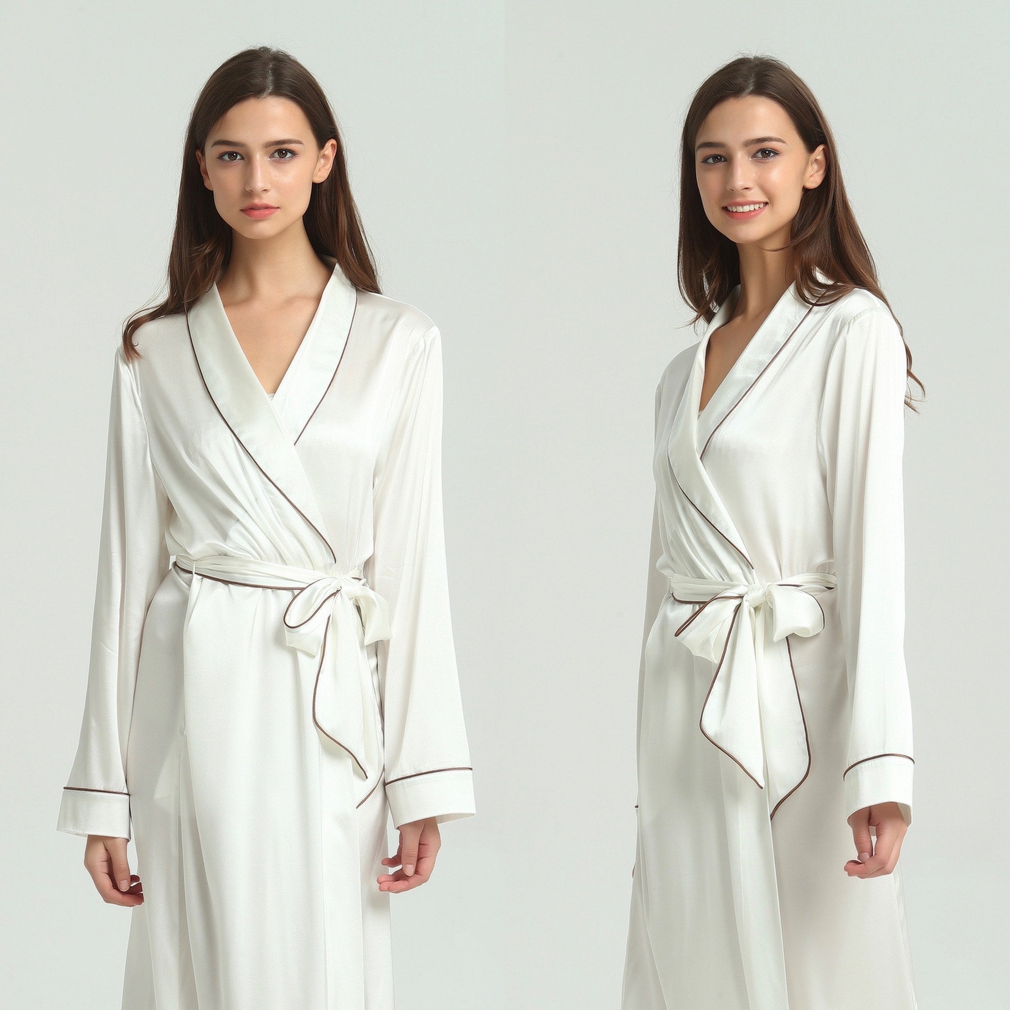 Ivory Silk Dressing Gown