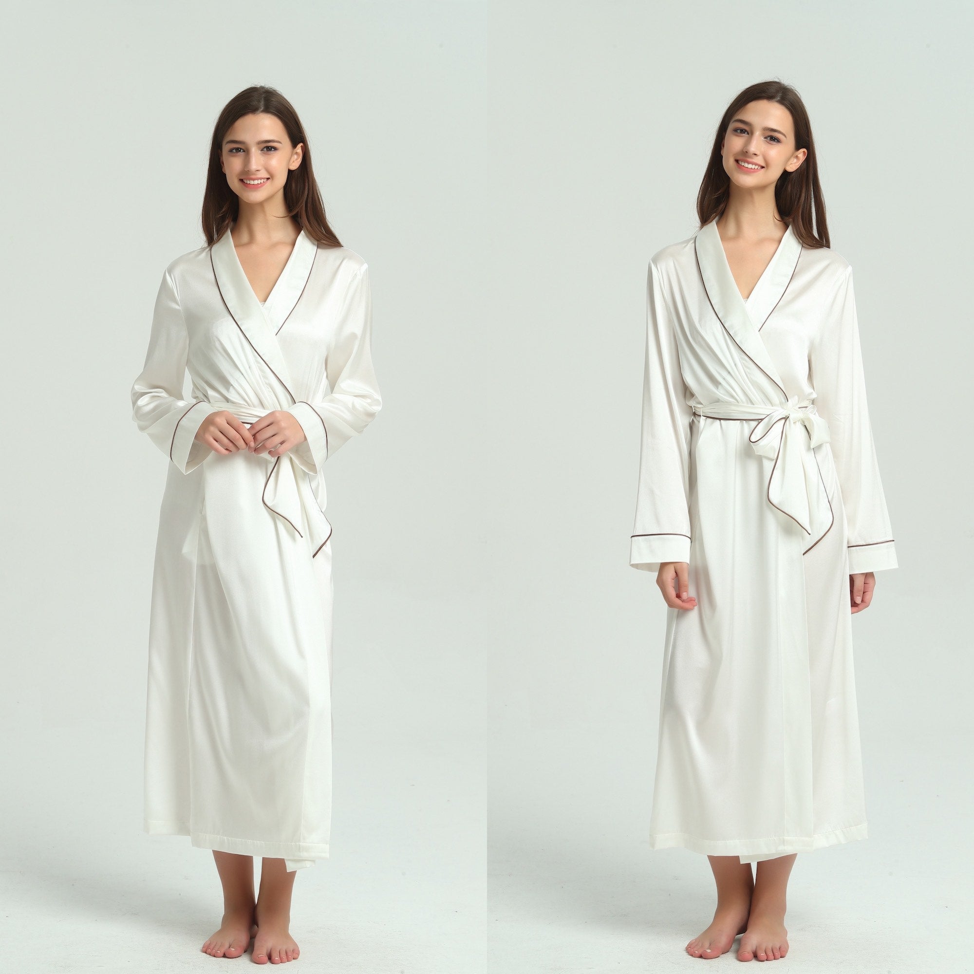 Ivory Silk Dressing Gown