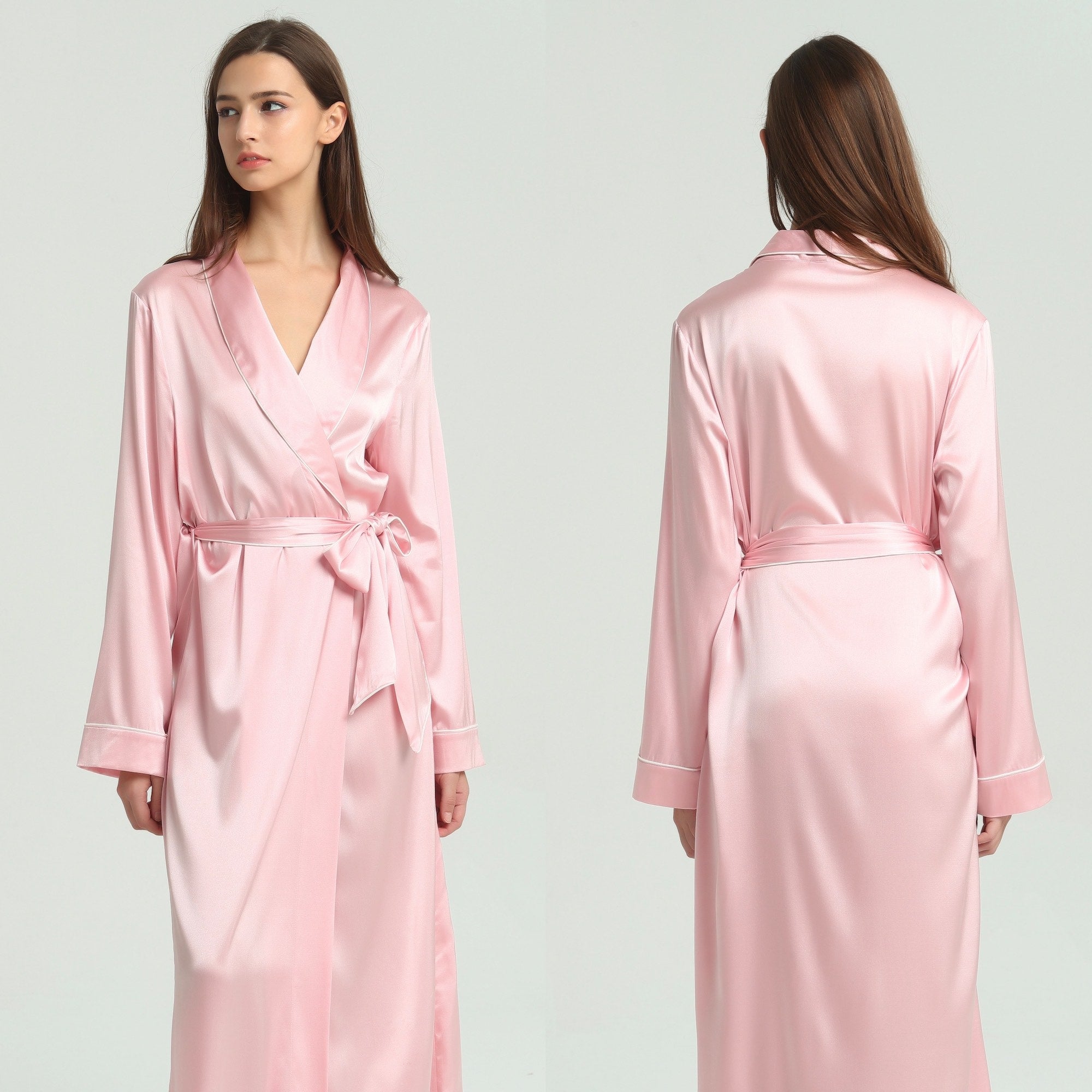 Pink Silk Dressing Gown