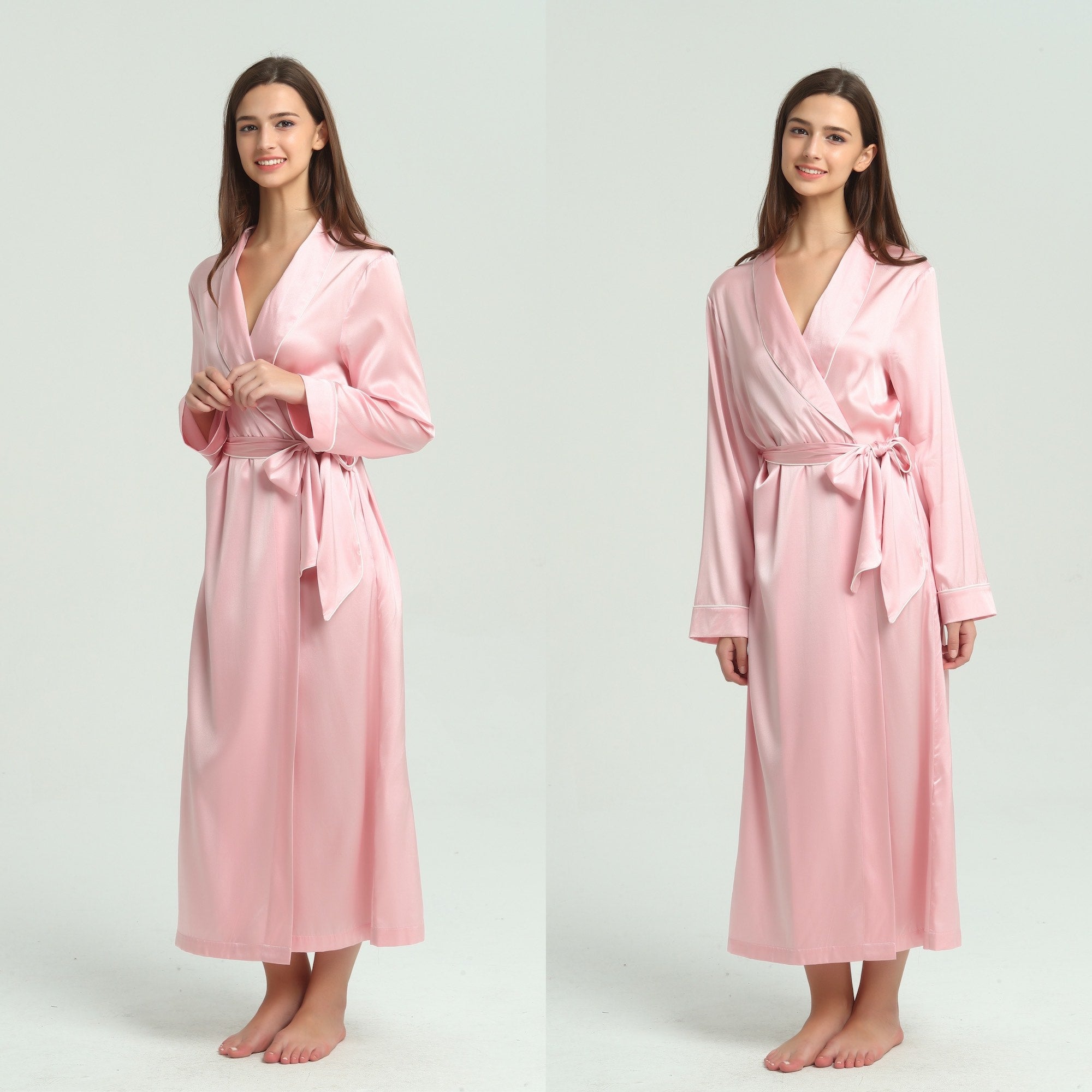 Pink Silk Dressing Gown