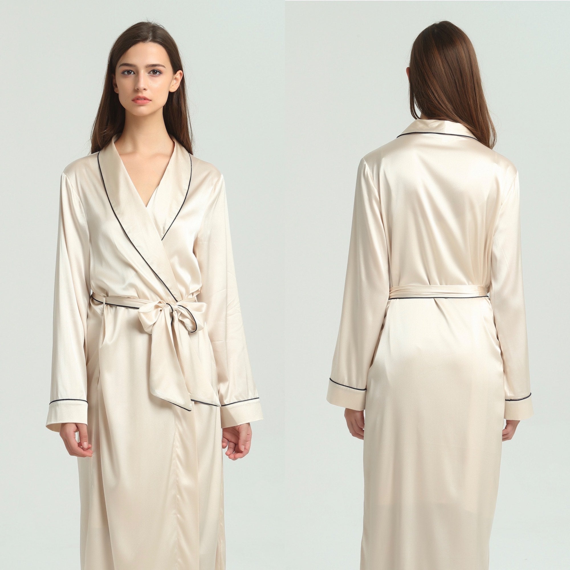 Nude Silk Dressing Gown
