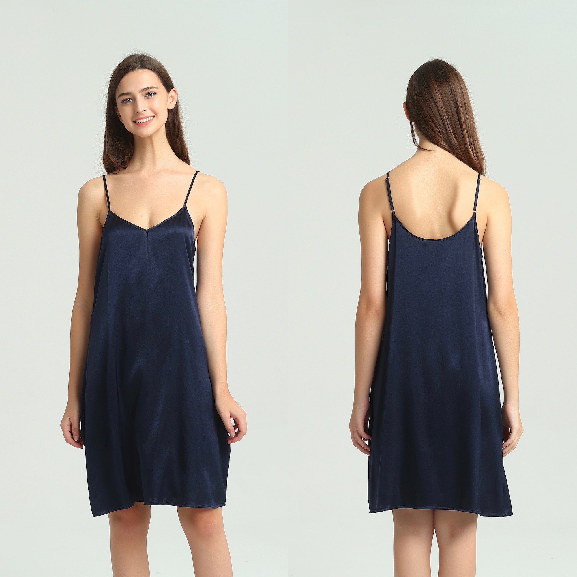 Navy Silk Nightie