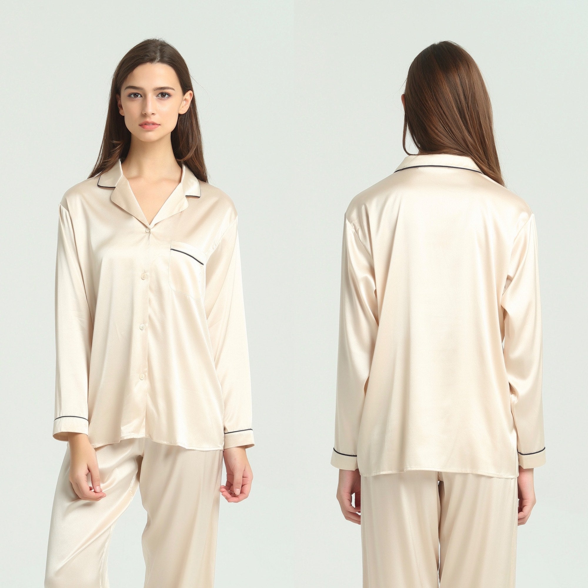 Ladies Pure Silk Nude Pyjamas