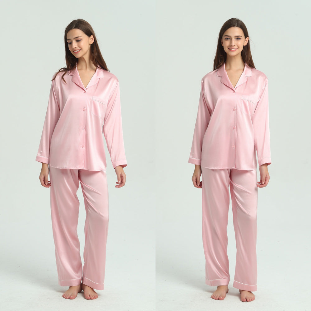 Ladies' Pure Silk Pink Pyjamas | Jasmine Silk UK