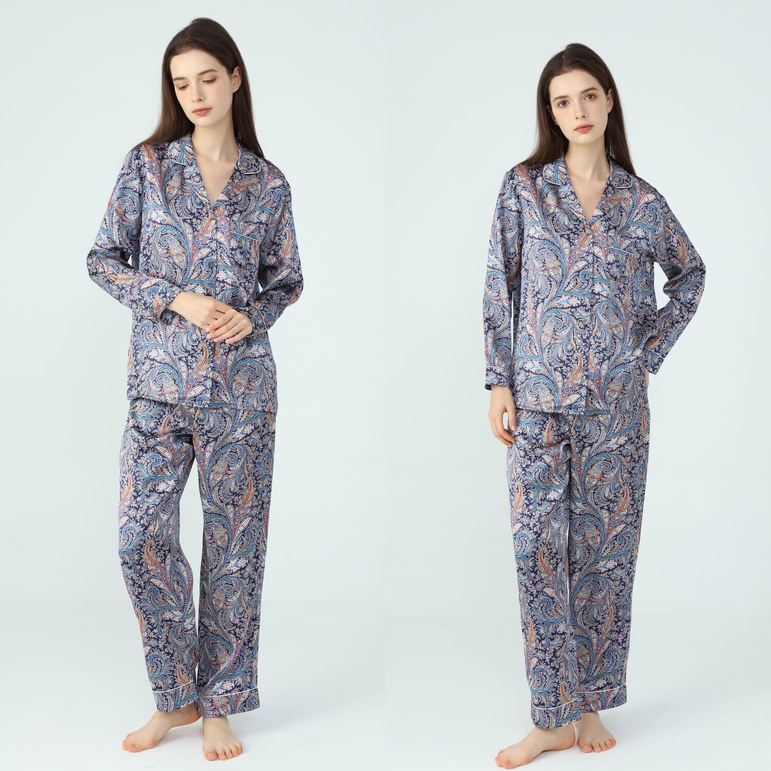 Women’s Liberty Great Missenden Navy Silk Pyjamas