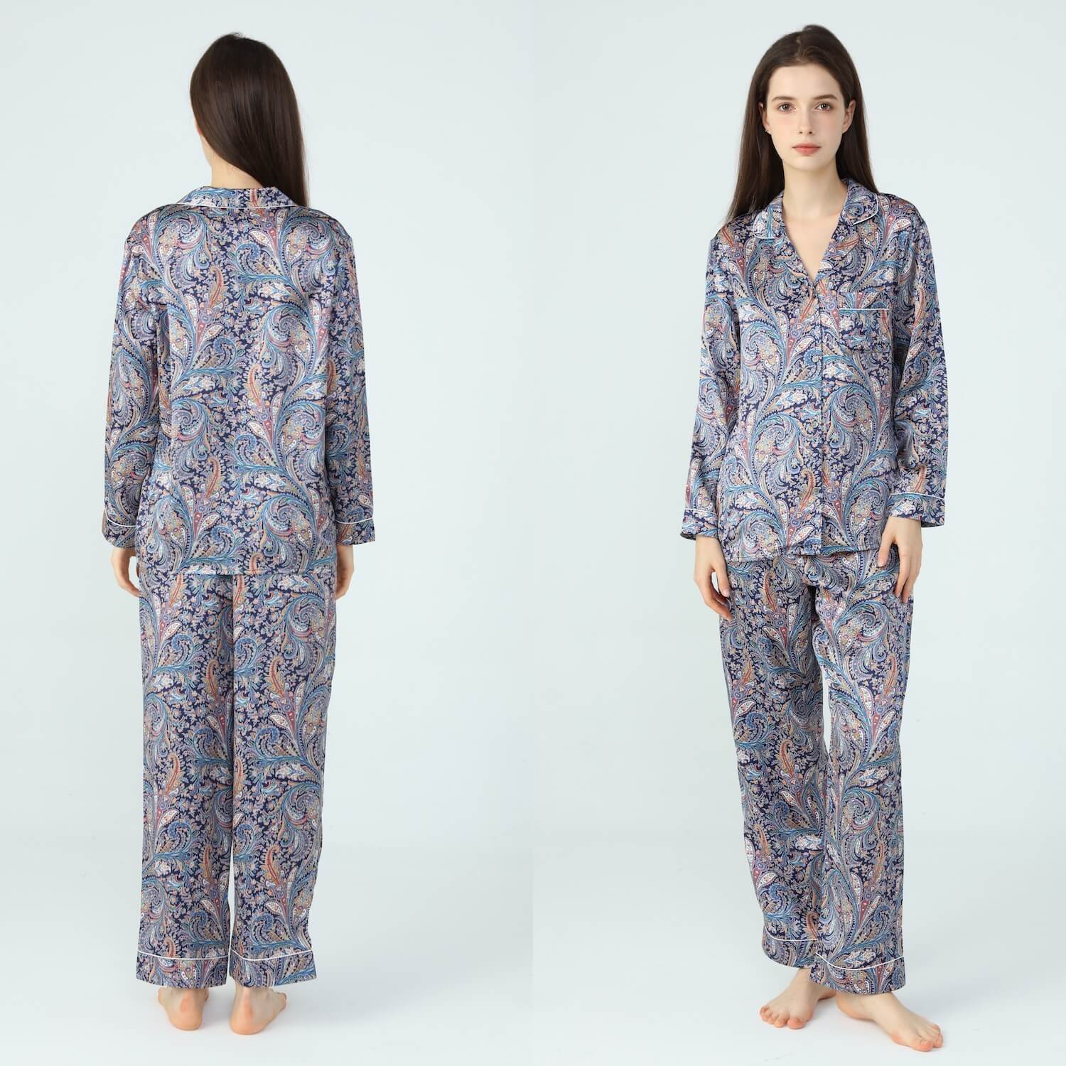 Women’s Liberty Great Missenden Navy Silk Pyjamas