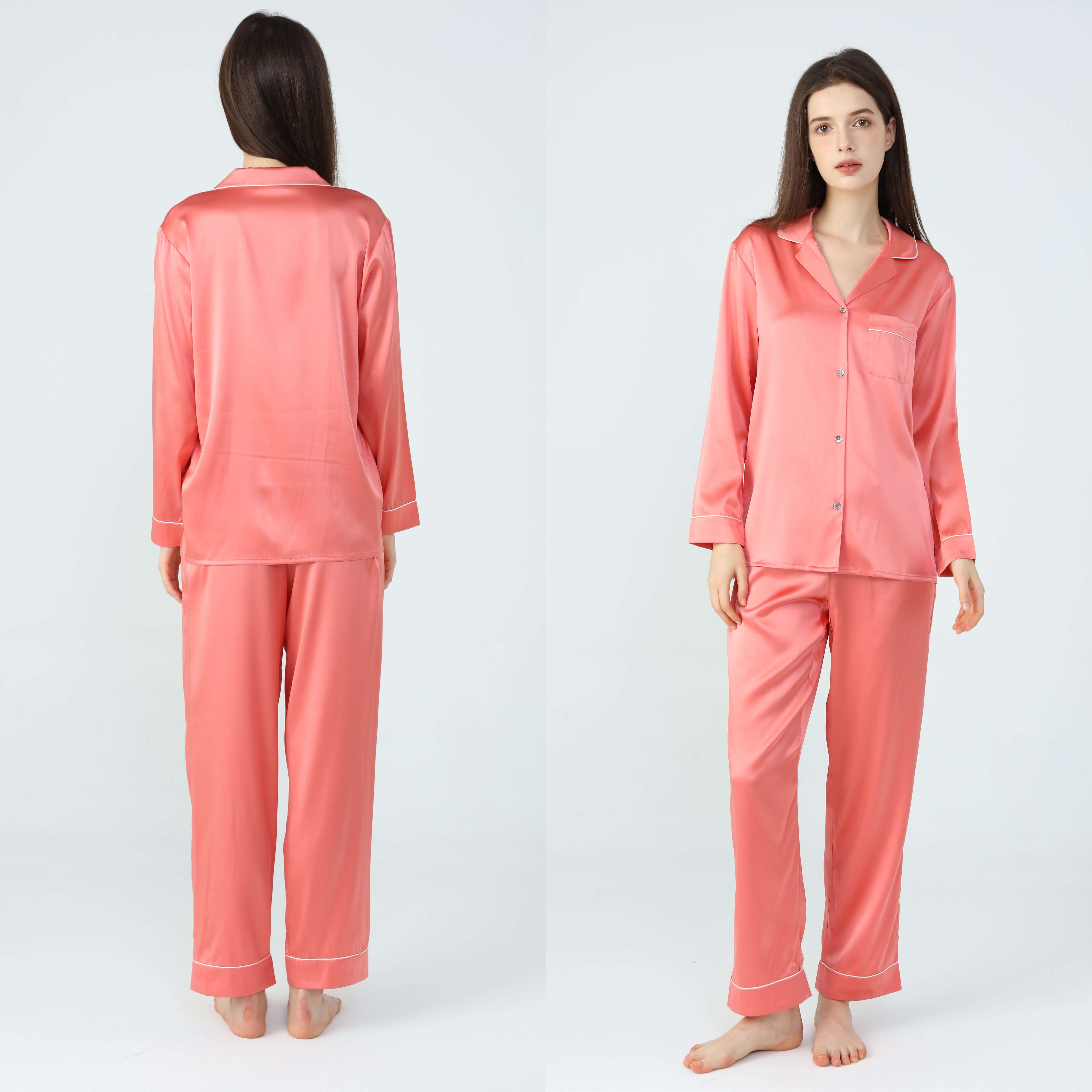 Ladies Pure Silk Coral Pyjamas