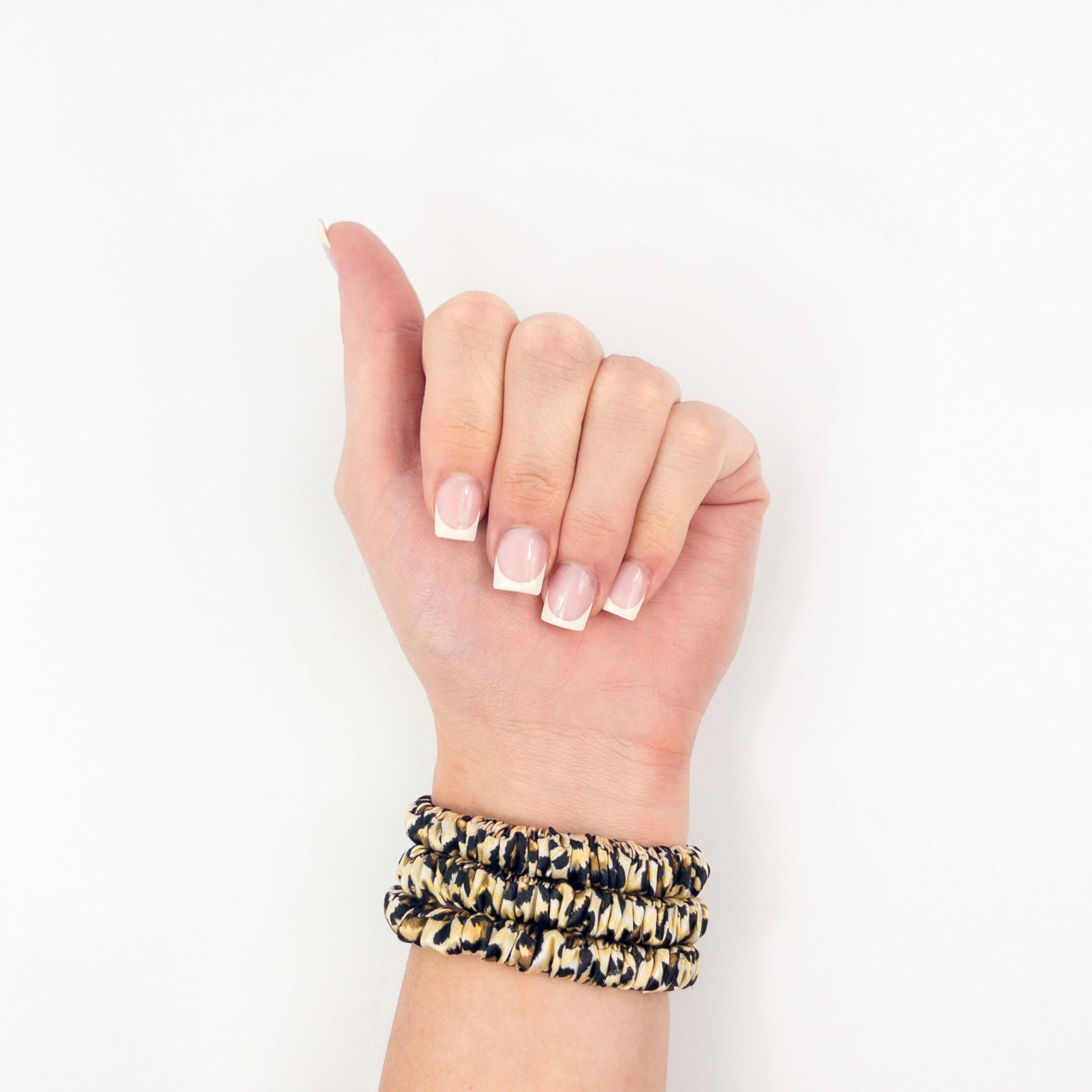 Silk Hair Scrunchie Skinny Leopard Print