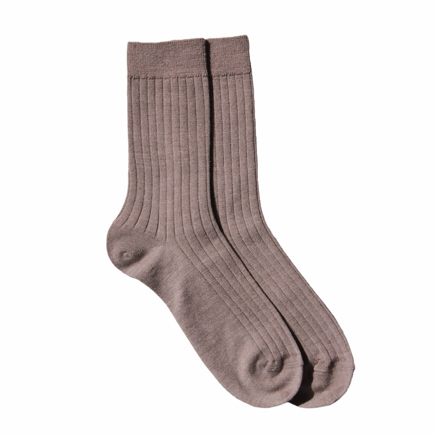 Ladies Ribbed Merino Wool Socks Sand