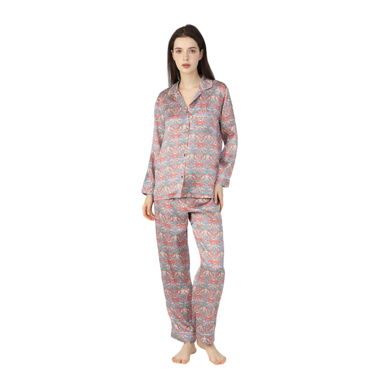 Silk Pyjama Set | Liberty London | Strawberry Thief Tana Lawn