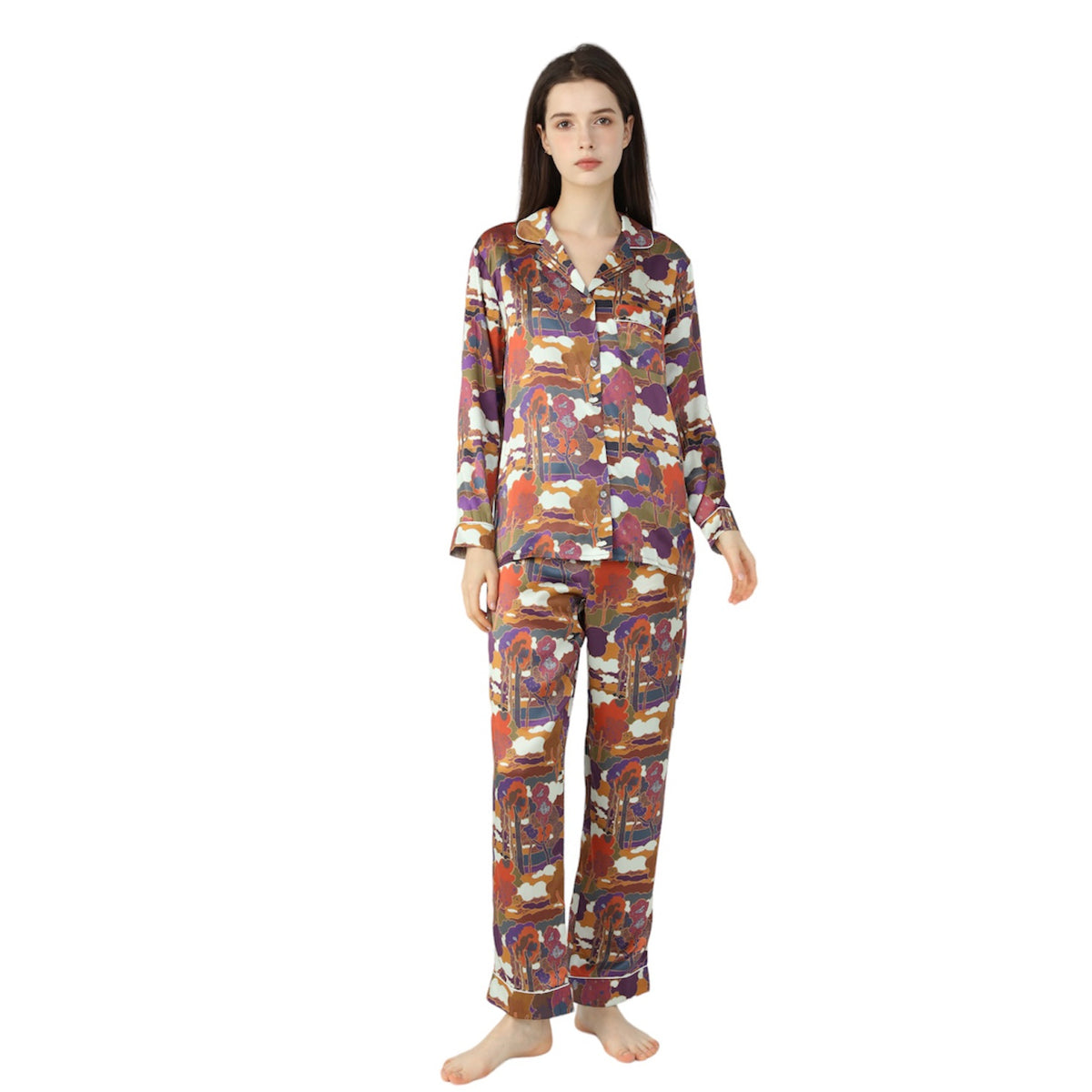 Silk Pyjama Set | Liberty London Print | Prospect Road Sand