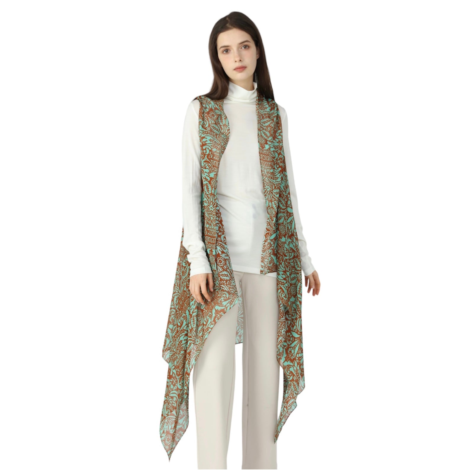 Silk Scarf Wrap Hazel Coral