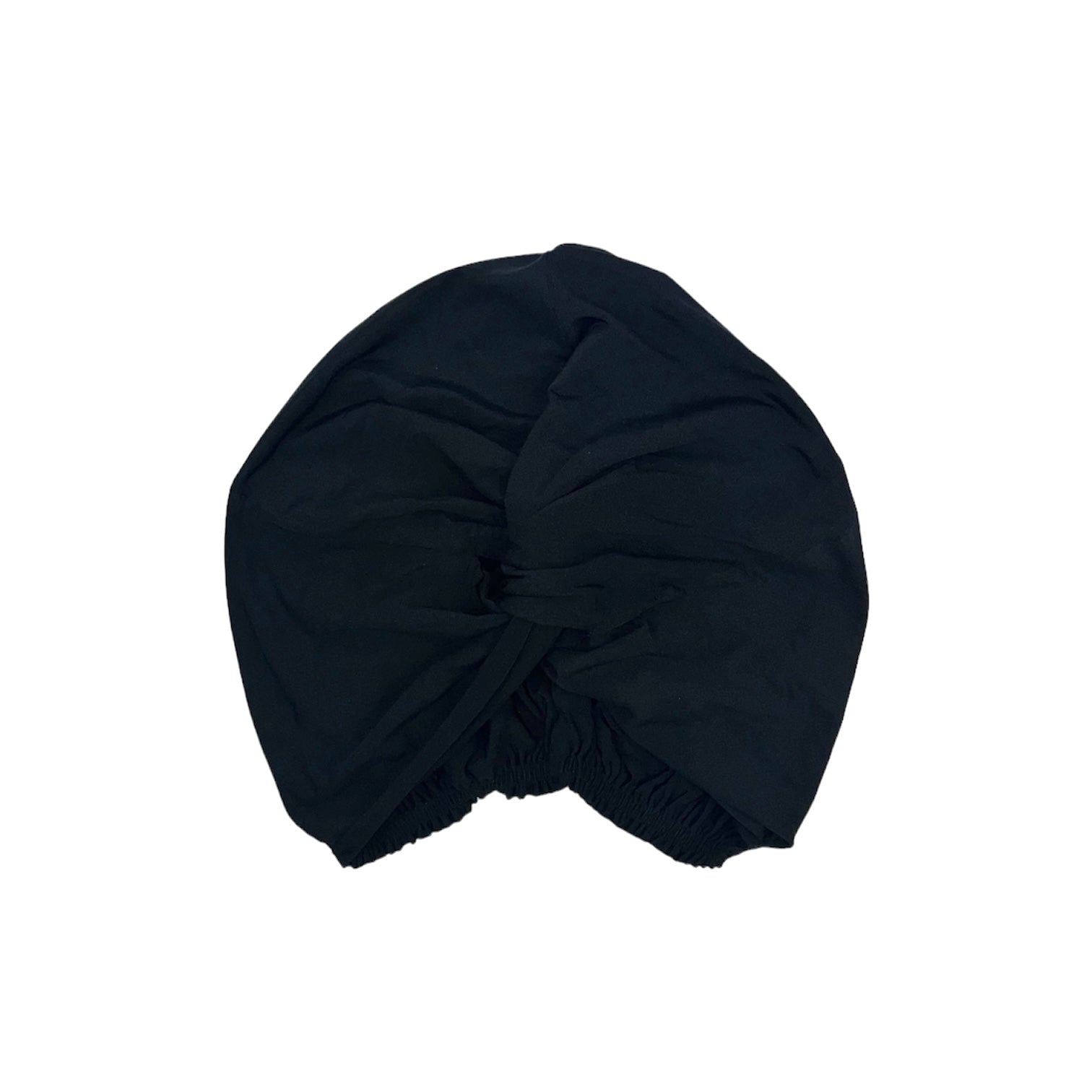 Silk Turban Hair Wrap Bonnet Knitted Black