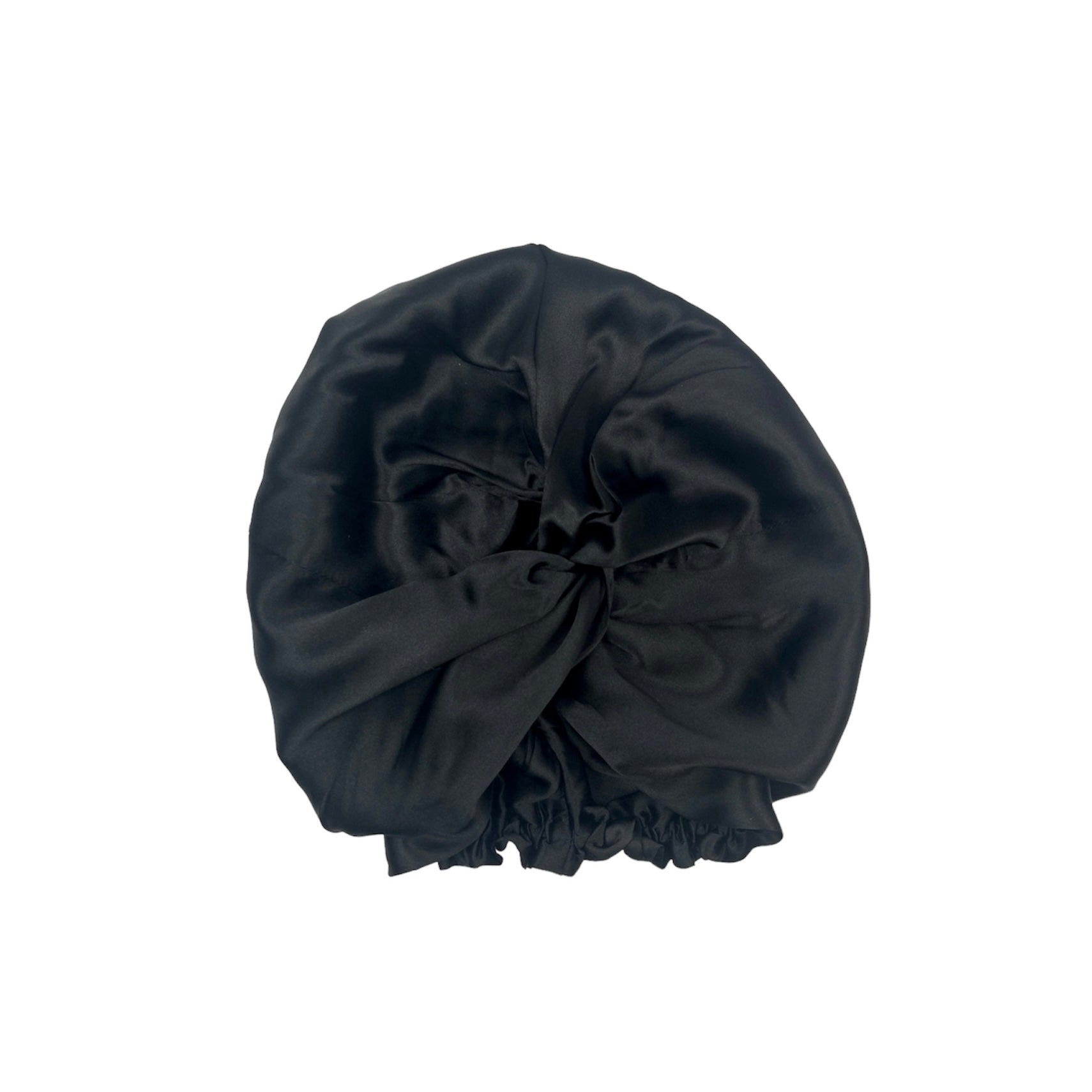 Silk Turban Hair Wrap Bonnet Black