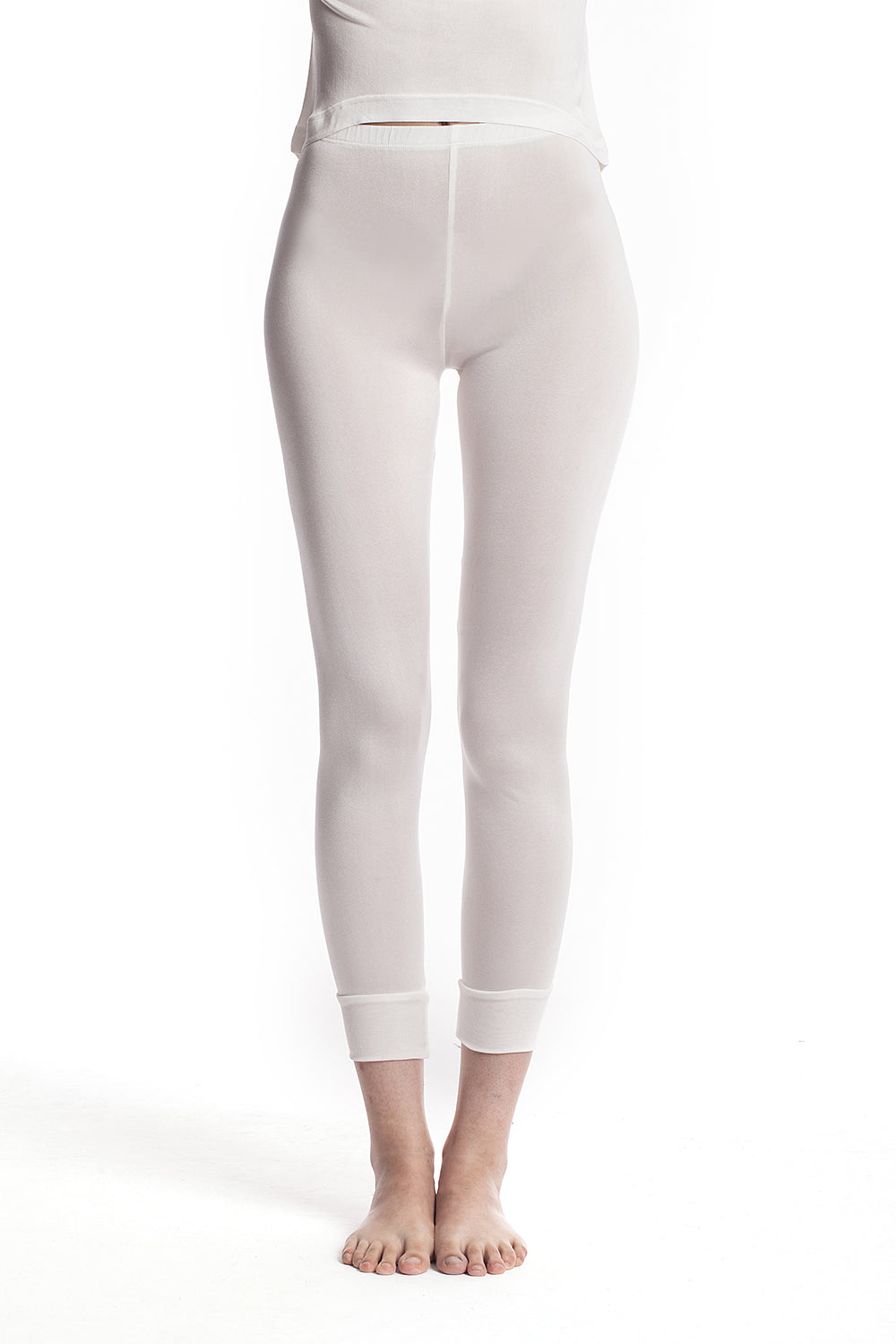 Ladies Pure Silk Ivory Thermal Long Johns