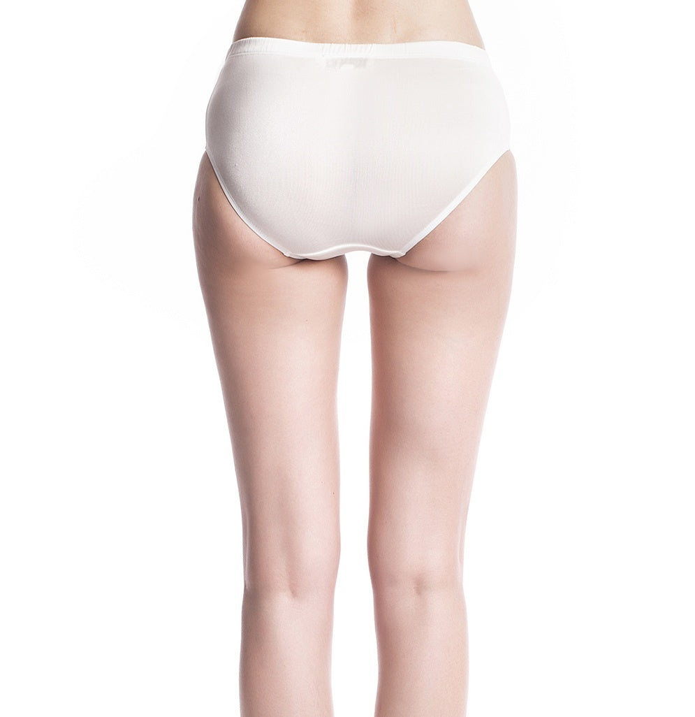 Ladies Pure Silk Ivory Briefs