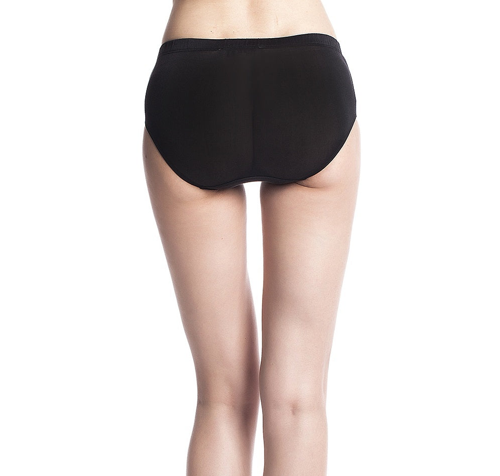 Ladies Pure Silk Black Briefs