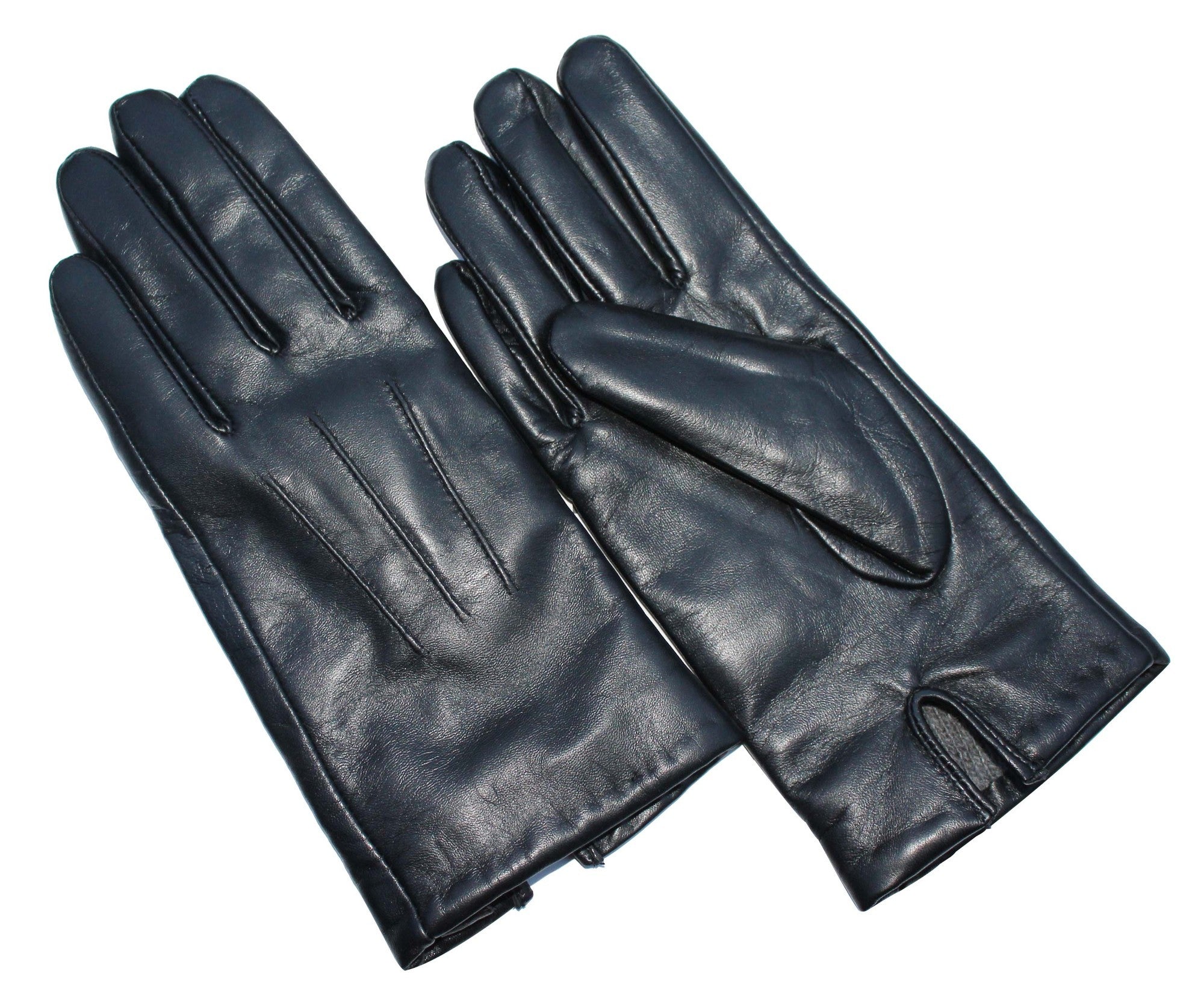Ladies Lambskin Leather & Cashmere Lined Gloves - Black