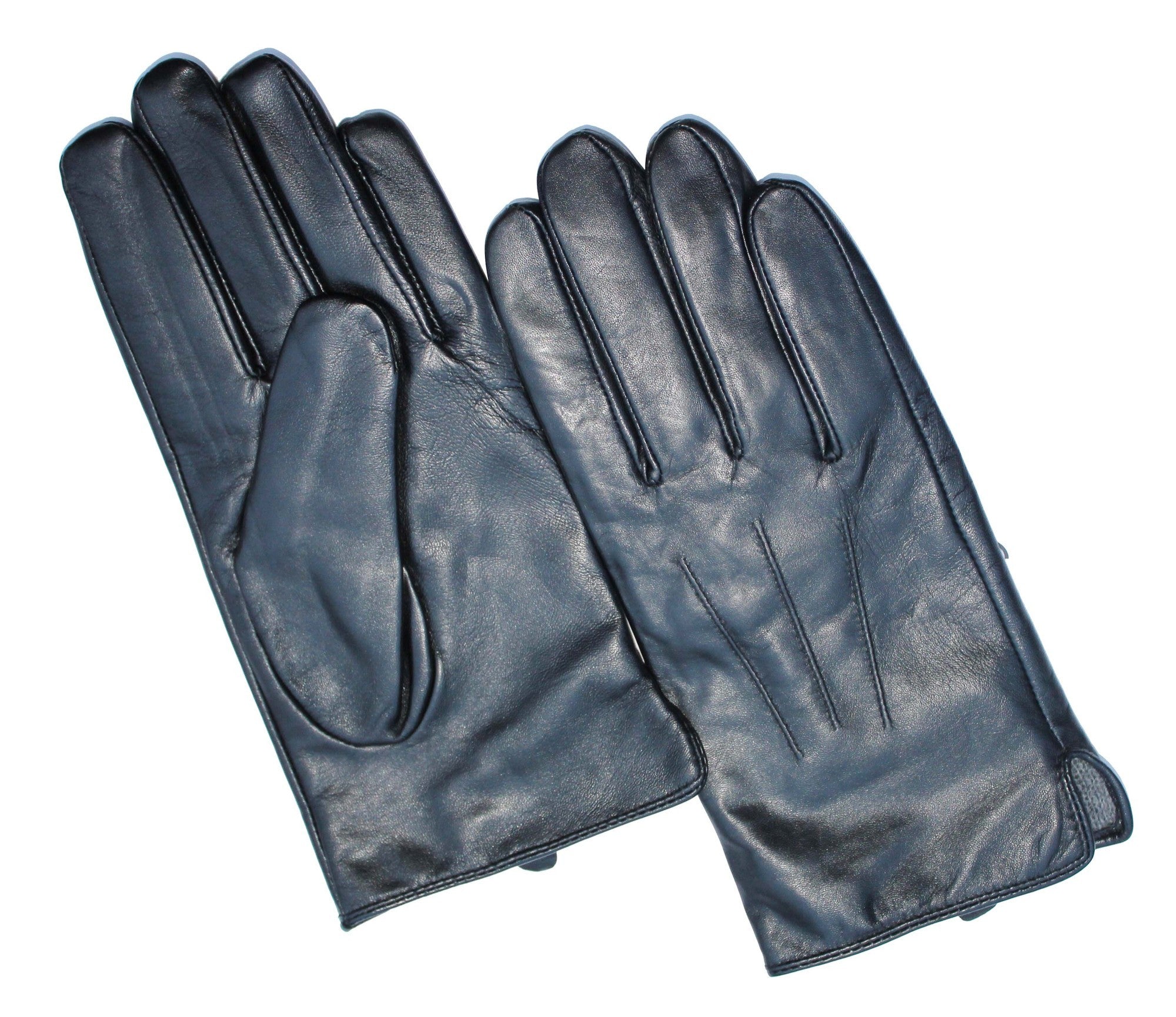 Mens Lambskin Leather & Cashmere Lined Gloves - Black