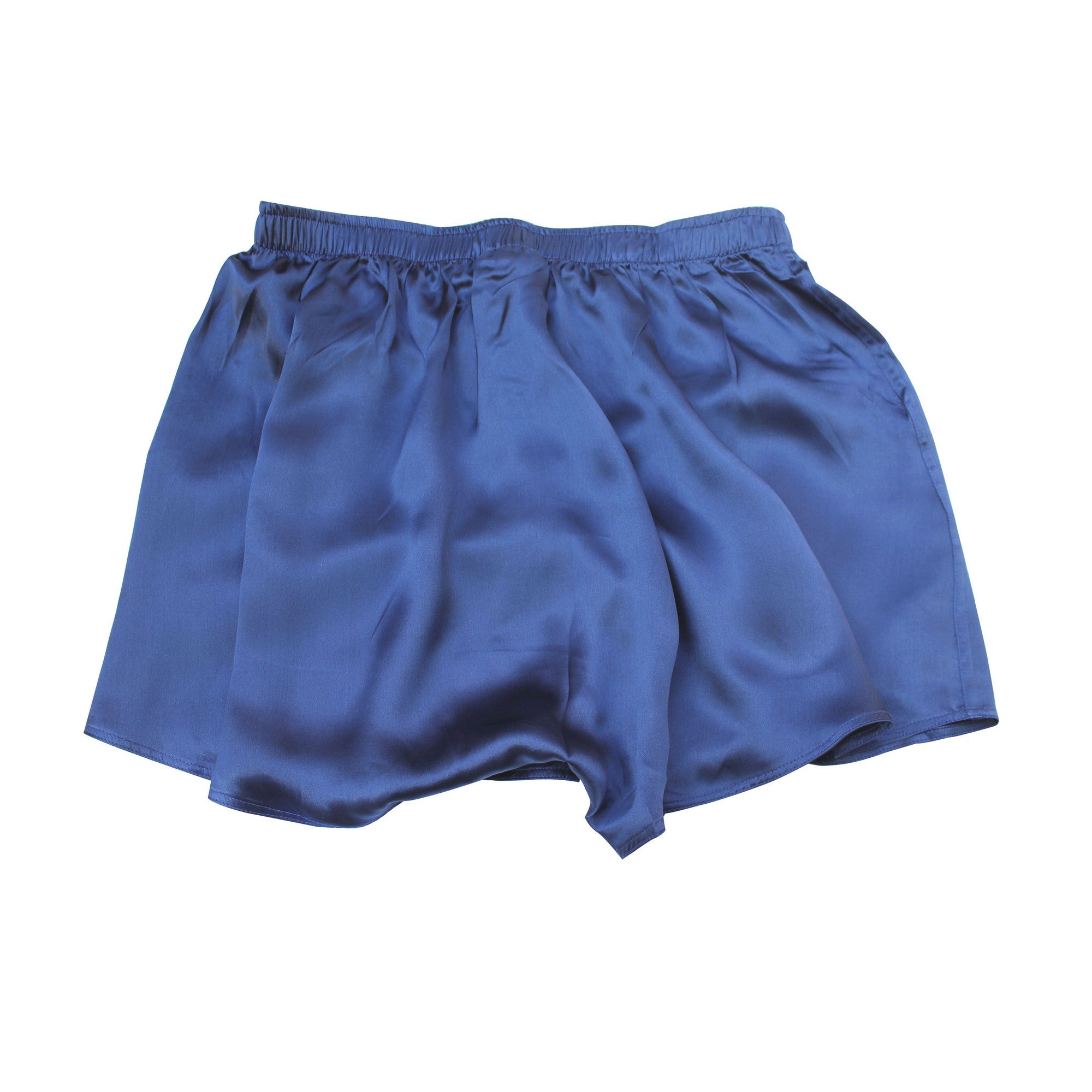Mens Navy Silk Boxer Shorts