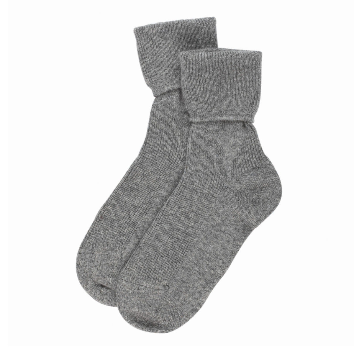 Ladies Pure Cashmere Bed Socks Light Grey