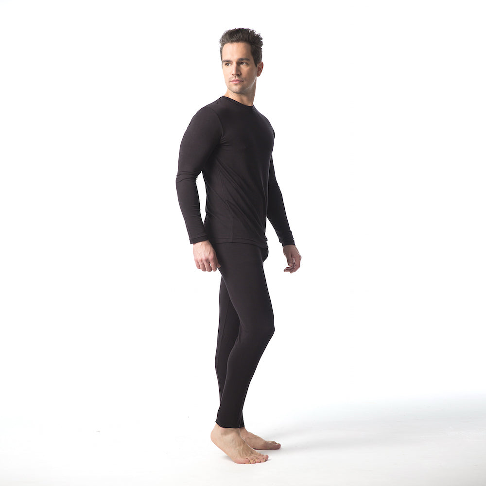 Mens Modal Thermal Long Johns - Black