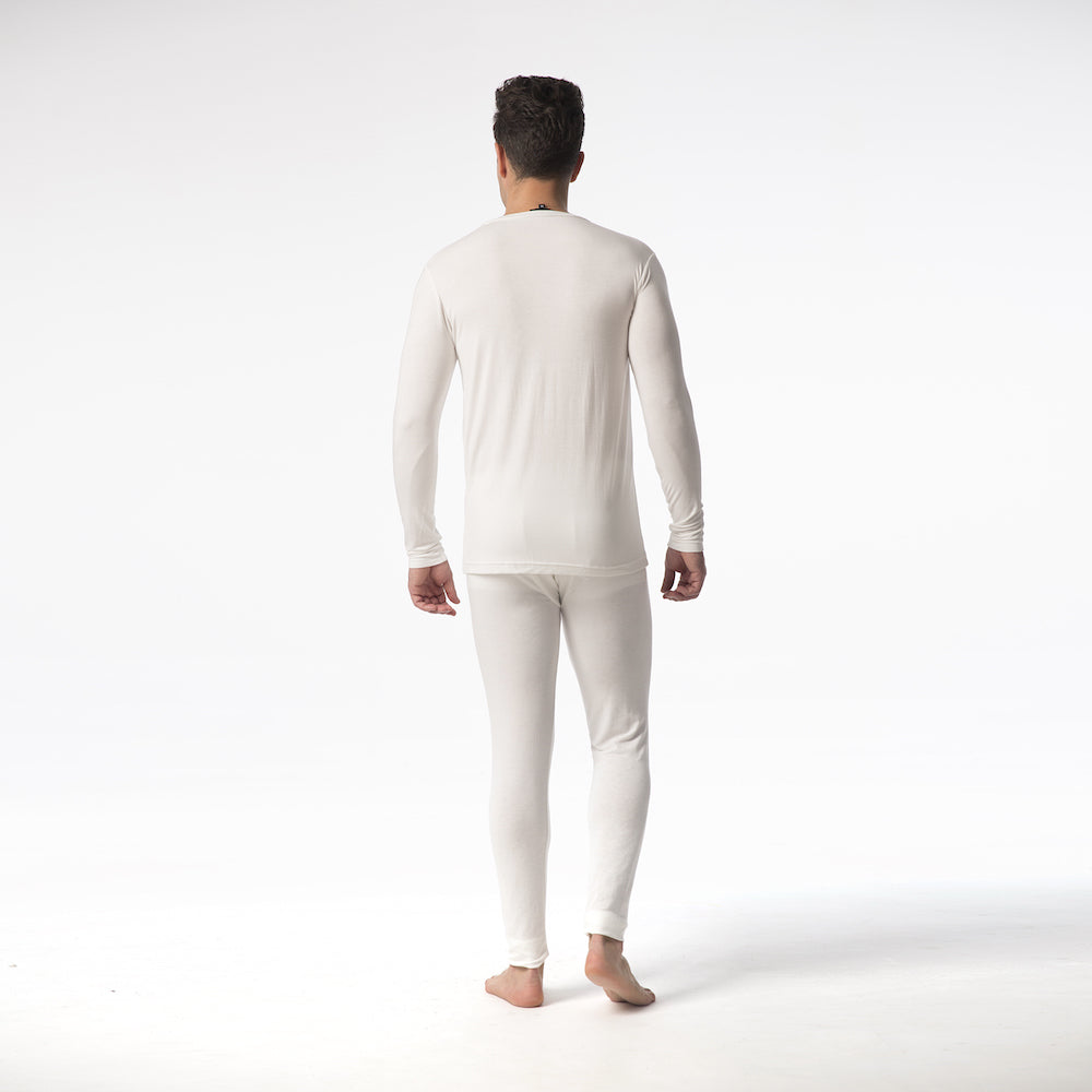 Mens Modal Thermal Long Sleeved Top - Ivory