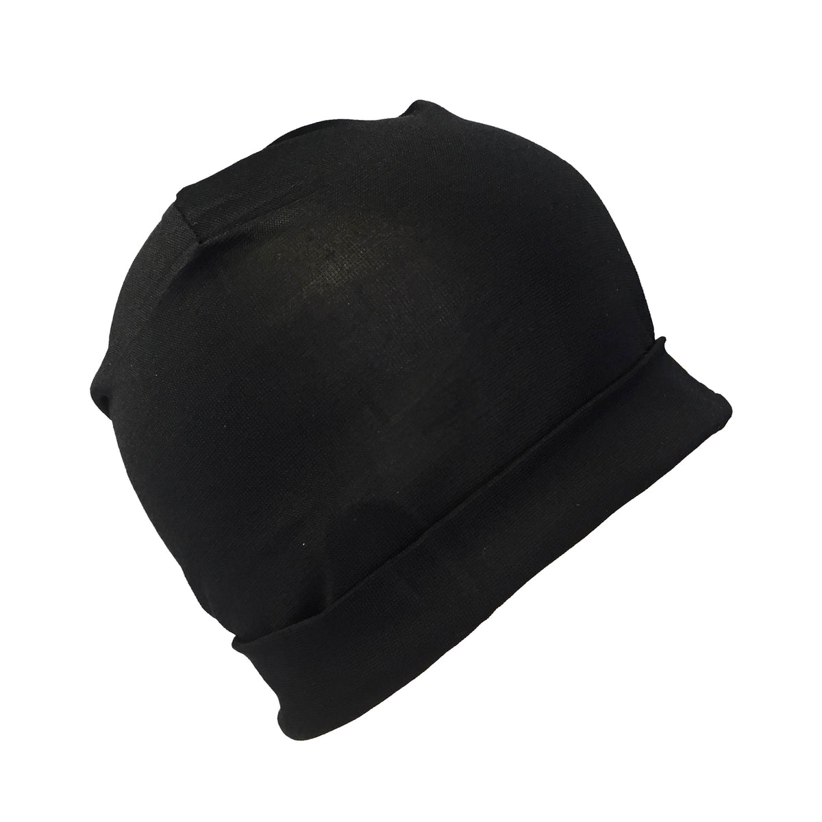 Pure Silk Beanie Hat in Black Jasmine Silk