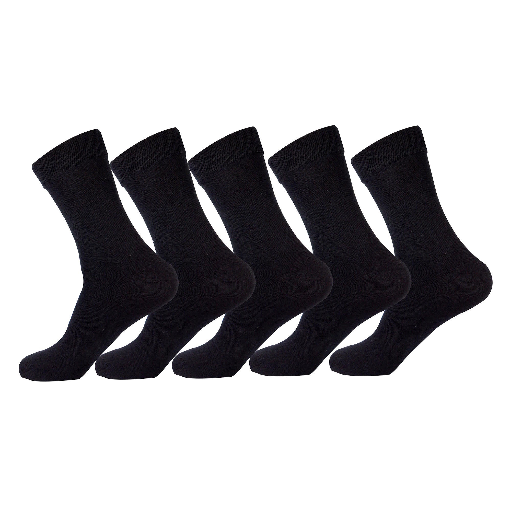 5 Pairs of Ladies' Pure Silk Socks Black